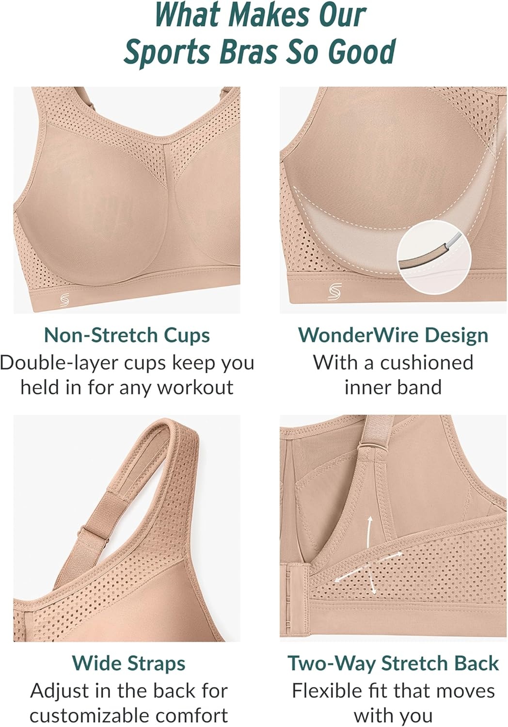 image:imageFull Figure Plus Size High Impact Wonderwire Sports Bra Underwire 9066PinkGray