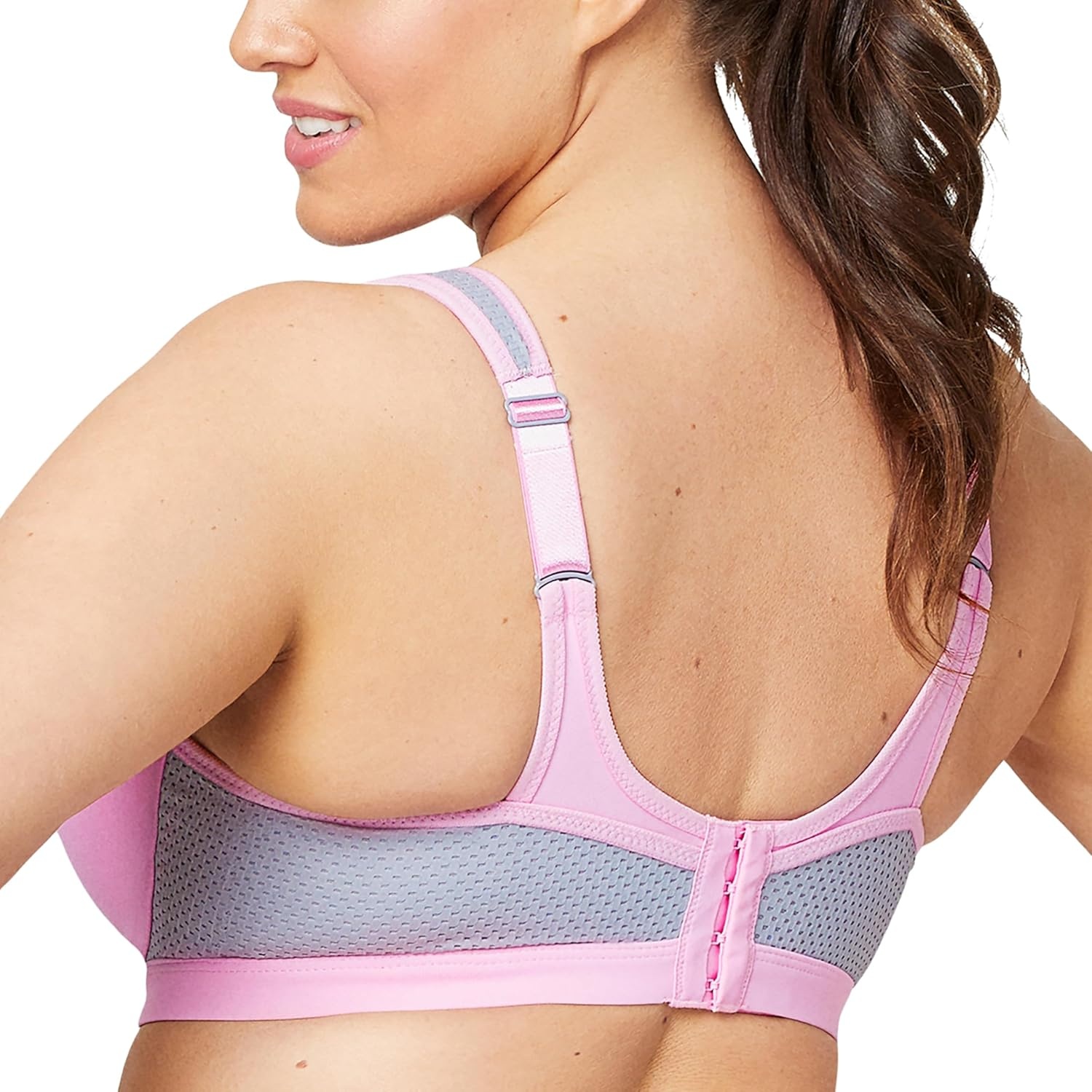 image:imageFull Figure Plus Size High Impact Wonderwire Sports Bra Underwire 9066PinkGray