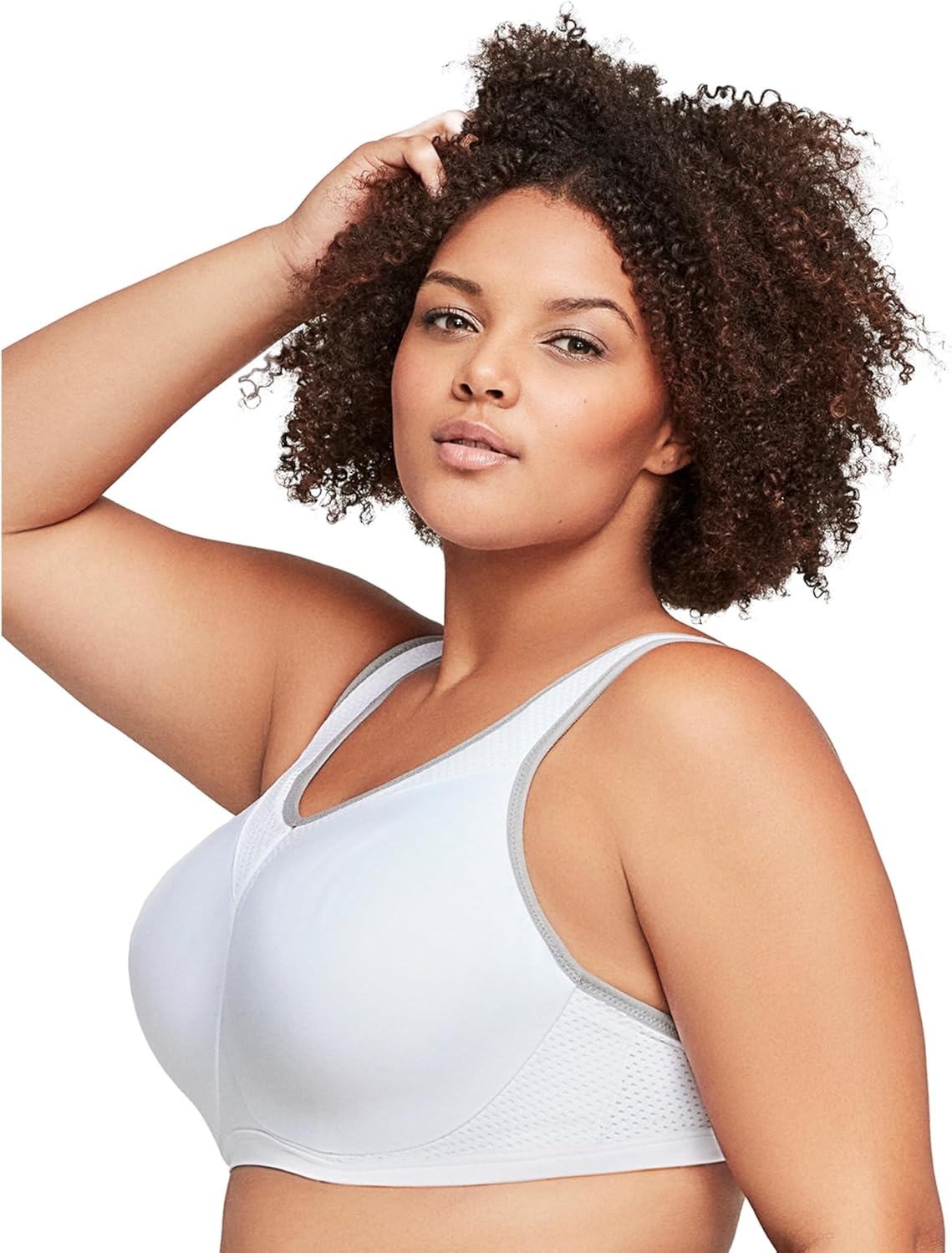 image:imageFull Figure Plus Size High Impact Wonderwire Sports Bra Underwire 9066WhiteGray