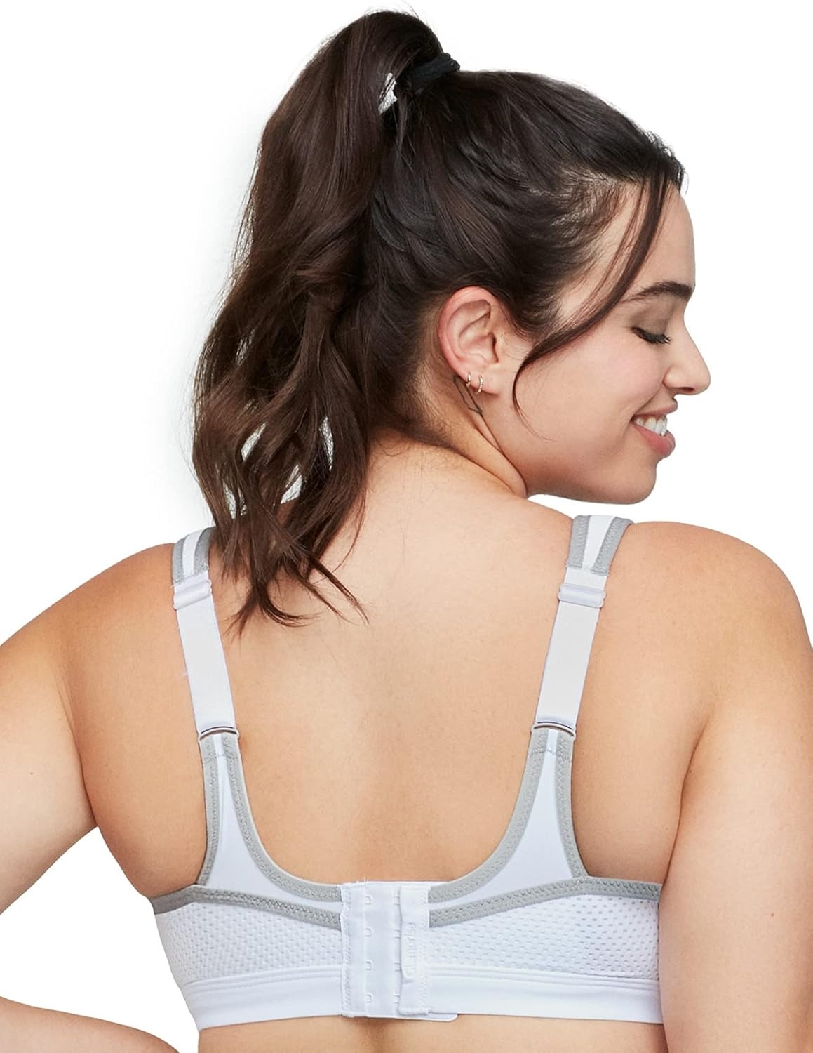 image:imageFull Figure Plus Size High Impact Wonderwire Sports Bra Underwire 9066WhiteGray