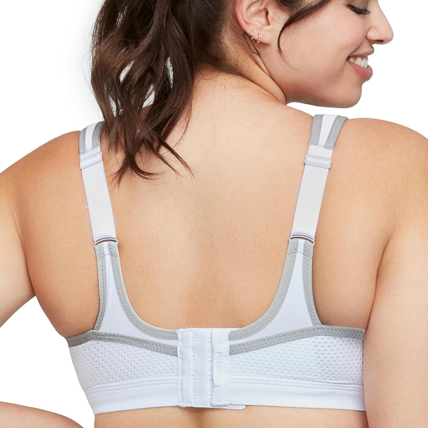 image:imageFull Figure Plus Size High Impact Wonderwire Sports Bra Underwire 9066WhiteGray