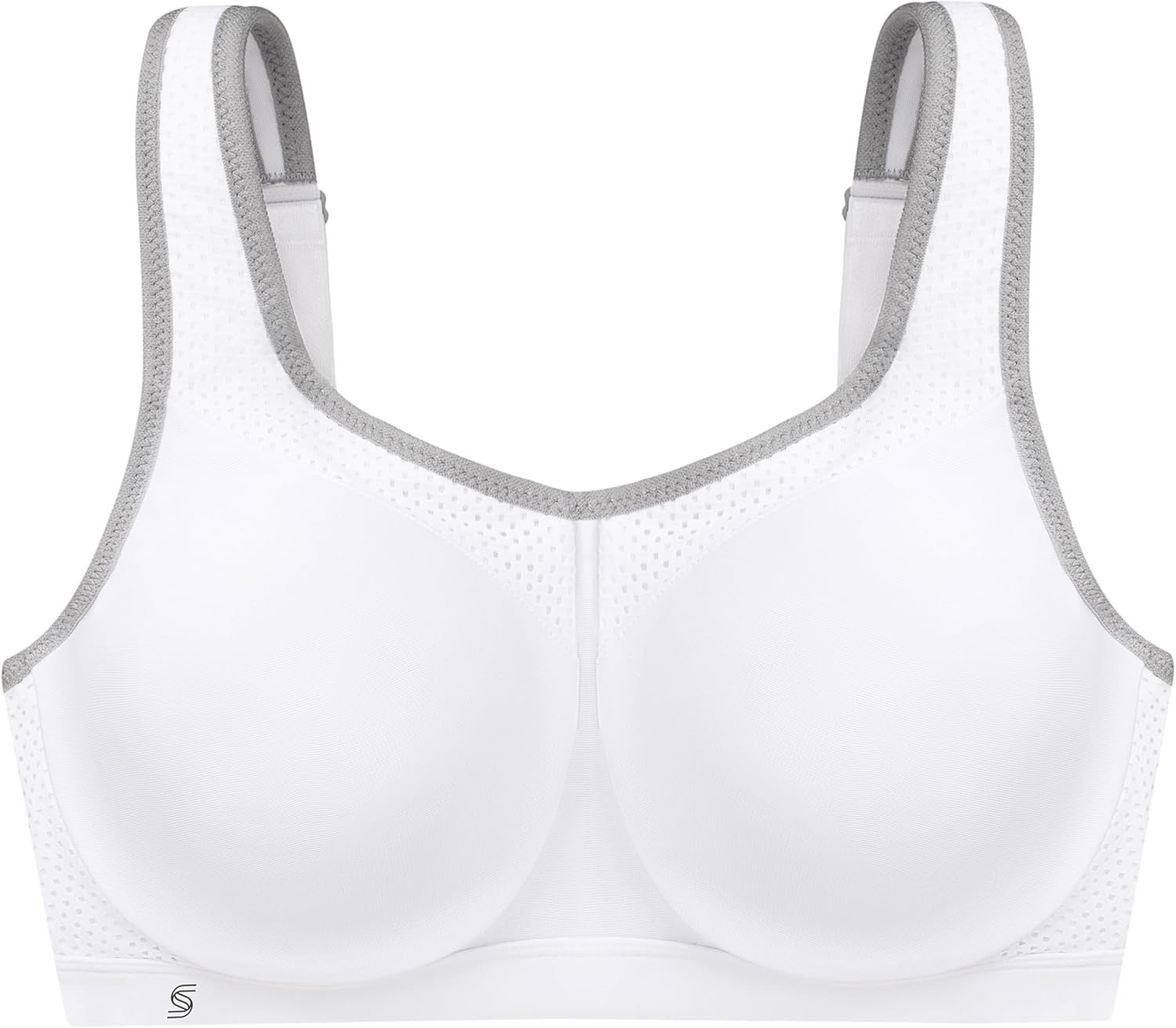 image:imageFull Figure Plus Size High Impact Wonderwire Sports Bra Underwire 9066WhiteGray