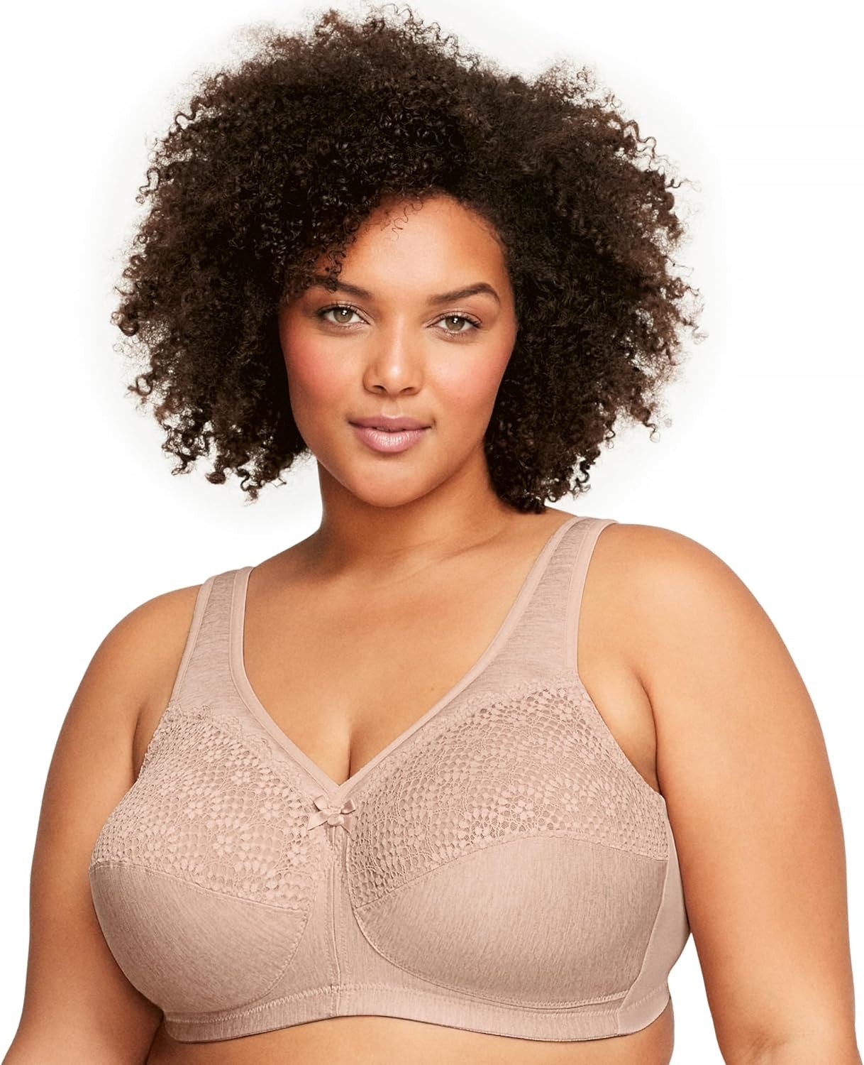 image:imageFull Figure Plus Size MagicLift Moisture Control Bra Wirefree 1064Caf Heather