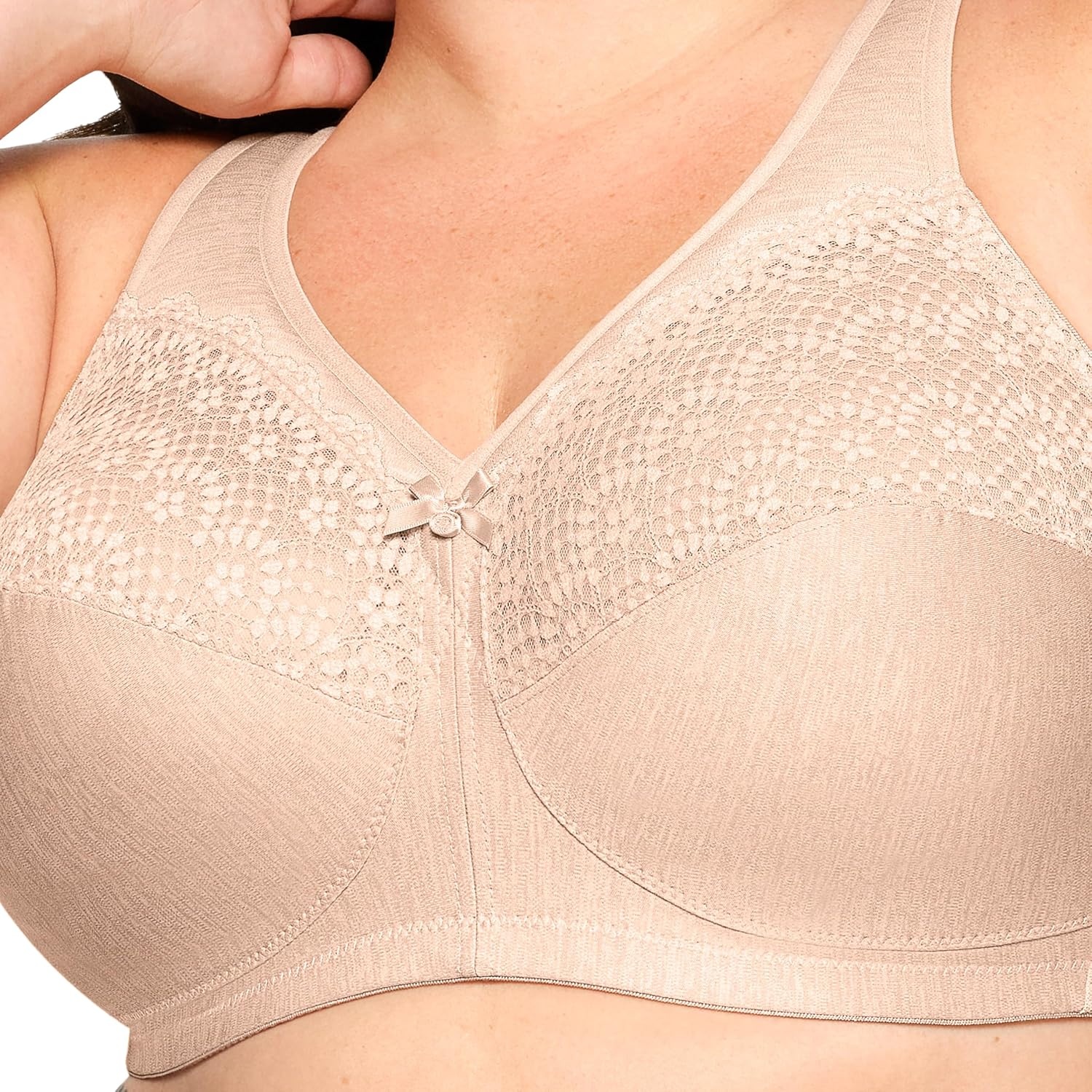 image:imageFull Figure Plus Size MagicLift Moisture Control Bra Wirefree 1064Caf Heather