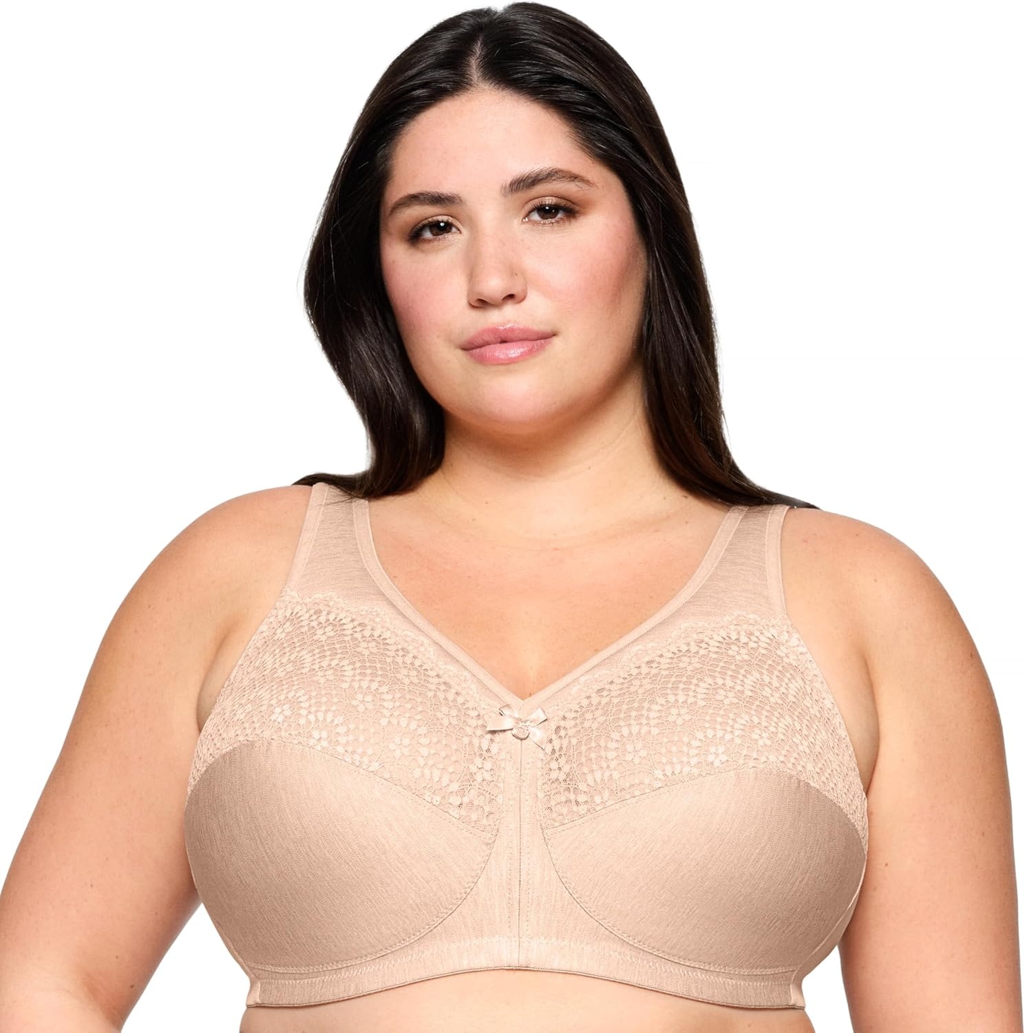 image:imageFull Figure Plus Size MagicLift Moisture Control Bra Wirefree 1064Caf Heather