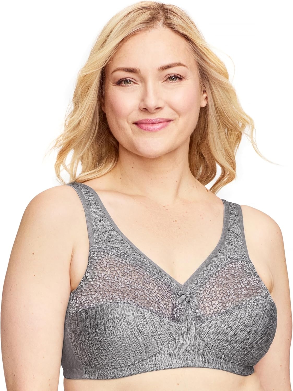 image:imageFull Figure Plus Size MagicLift Moisture Control Bra Wirefree 1064Gray Heather