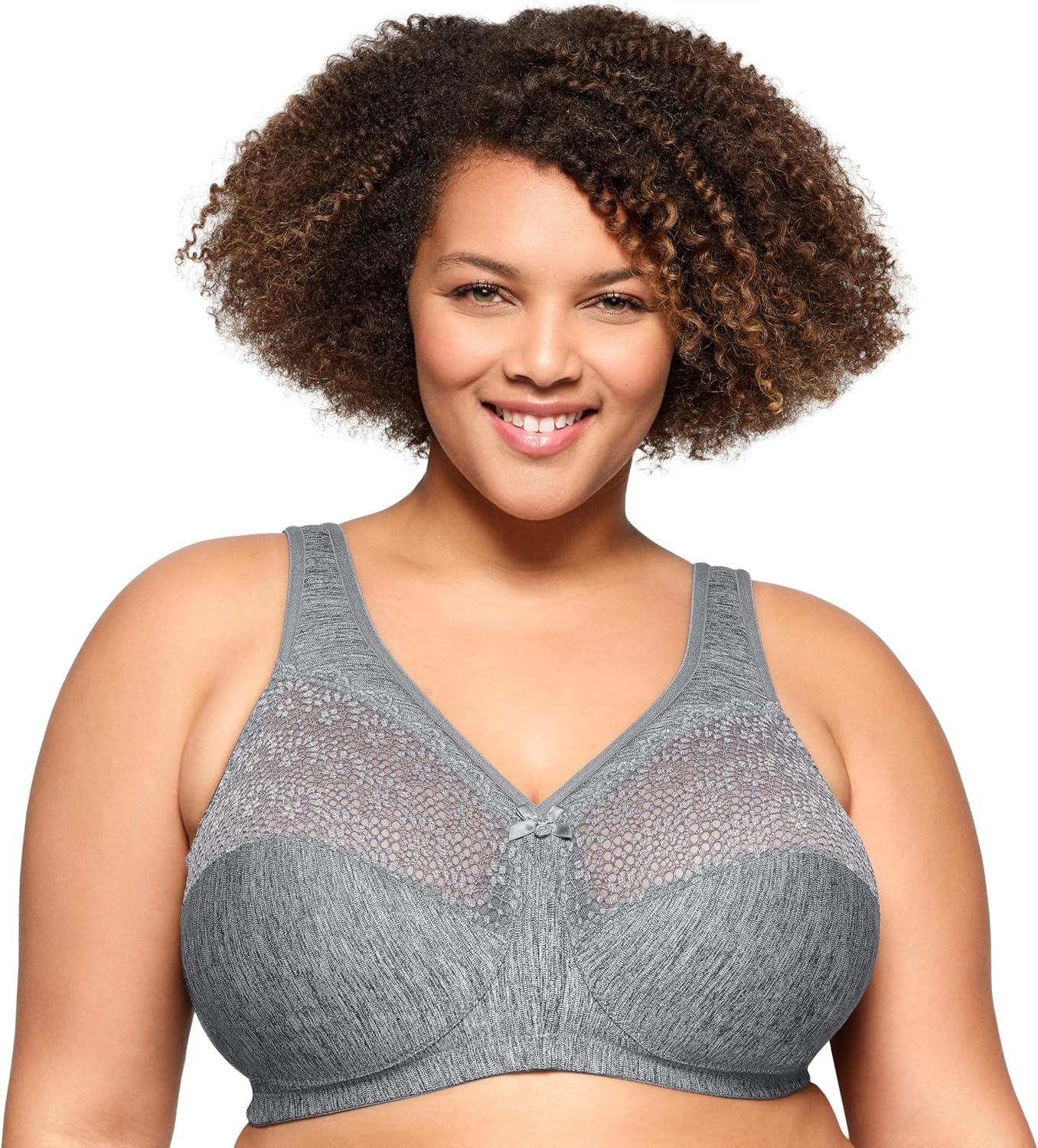 image:imageFull Figure Plus Size MagicLift Moisture Control Bra Wirefree 1064Gray Heather