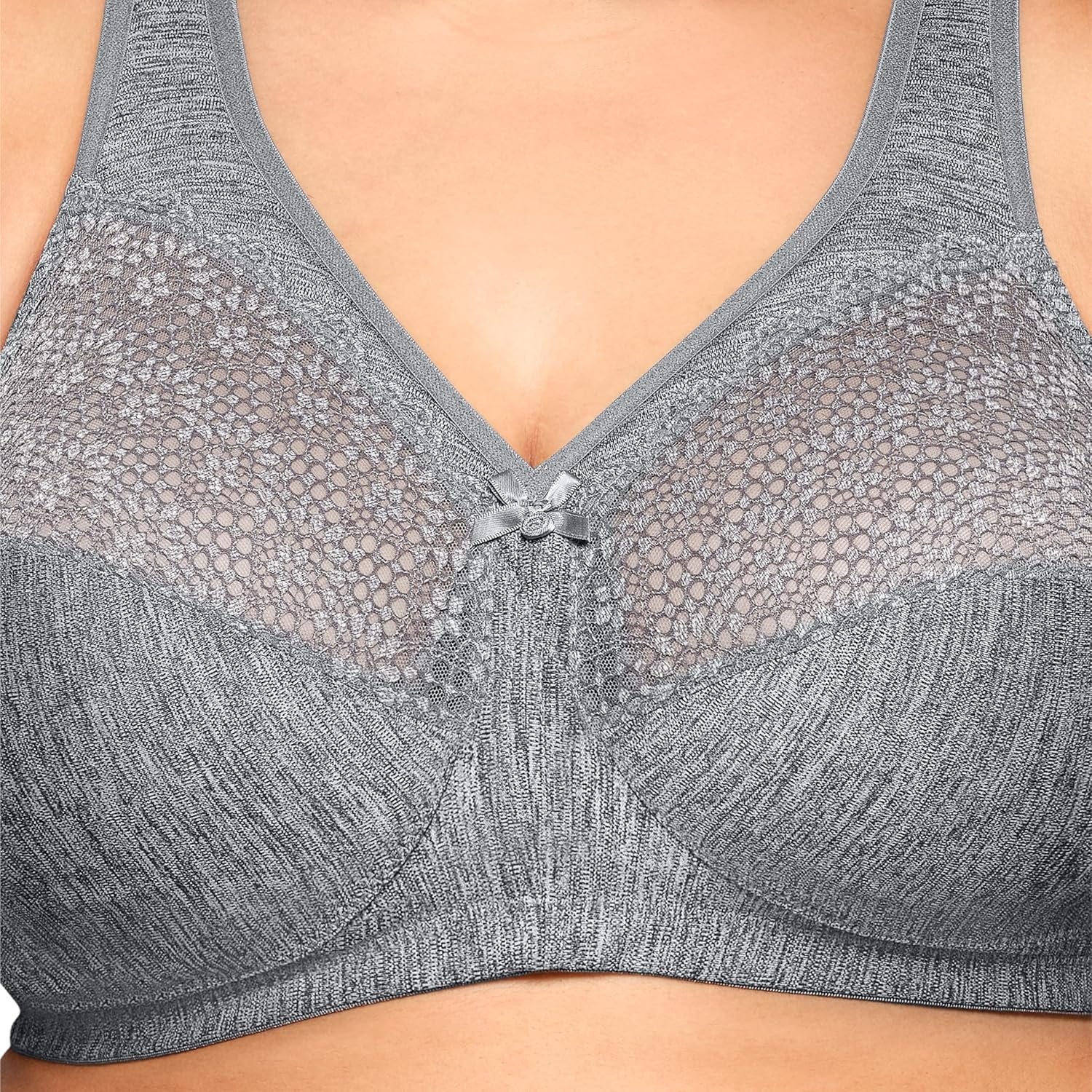 image:imageFull Figure Plus Size MagicLift Moisture Control Bra Wirefree 1064Gray Heather
