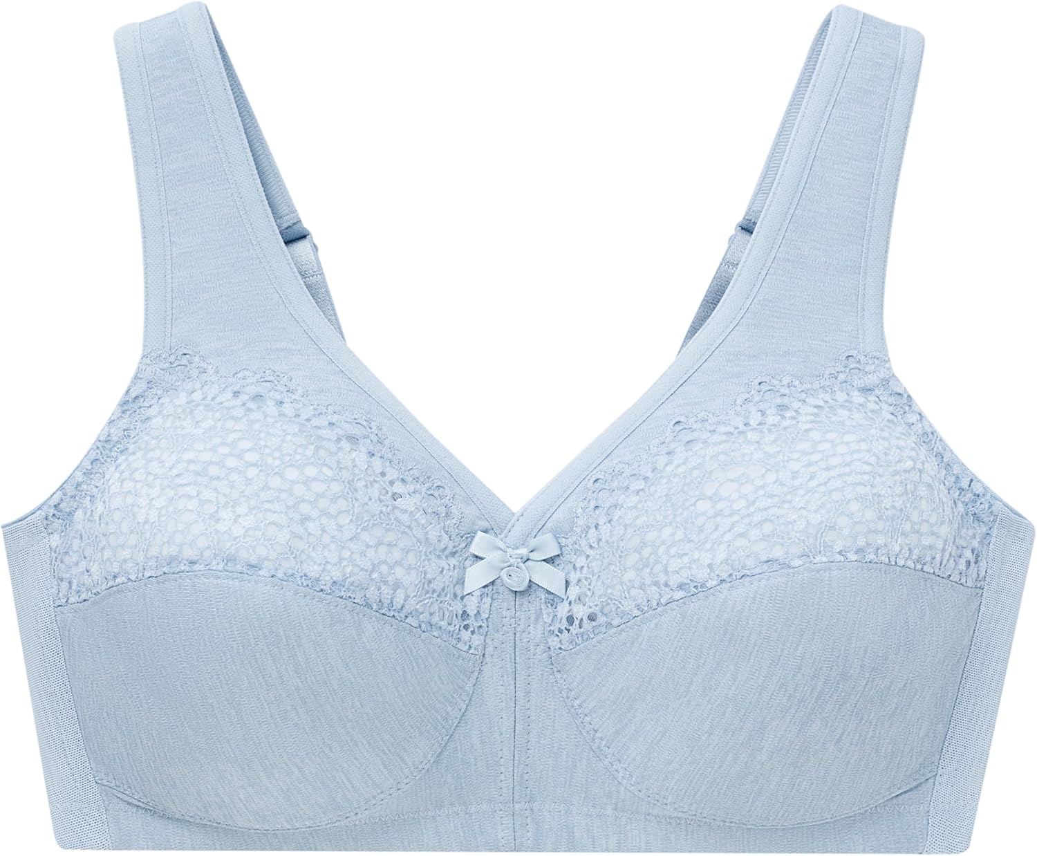 image:imageFull Figure Plus Size MagicLift Moisture Control Bra Wirefree 1064Light Blue Heather