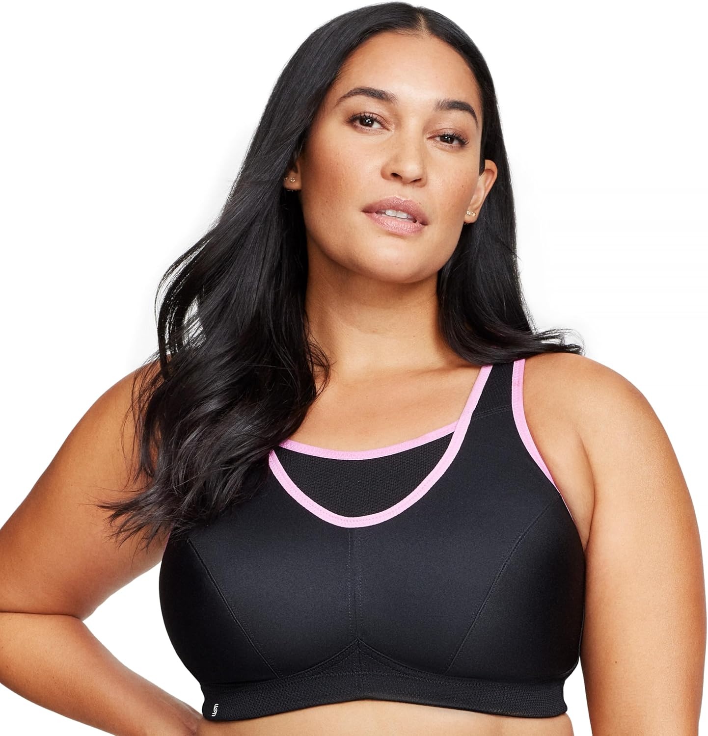 image:imageFull Figure Plus Size NoBounce Camisole Sports Bra Wirefree 1066BlackPink