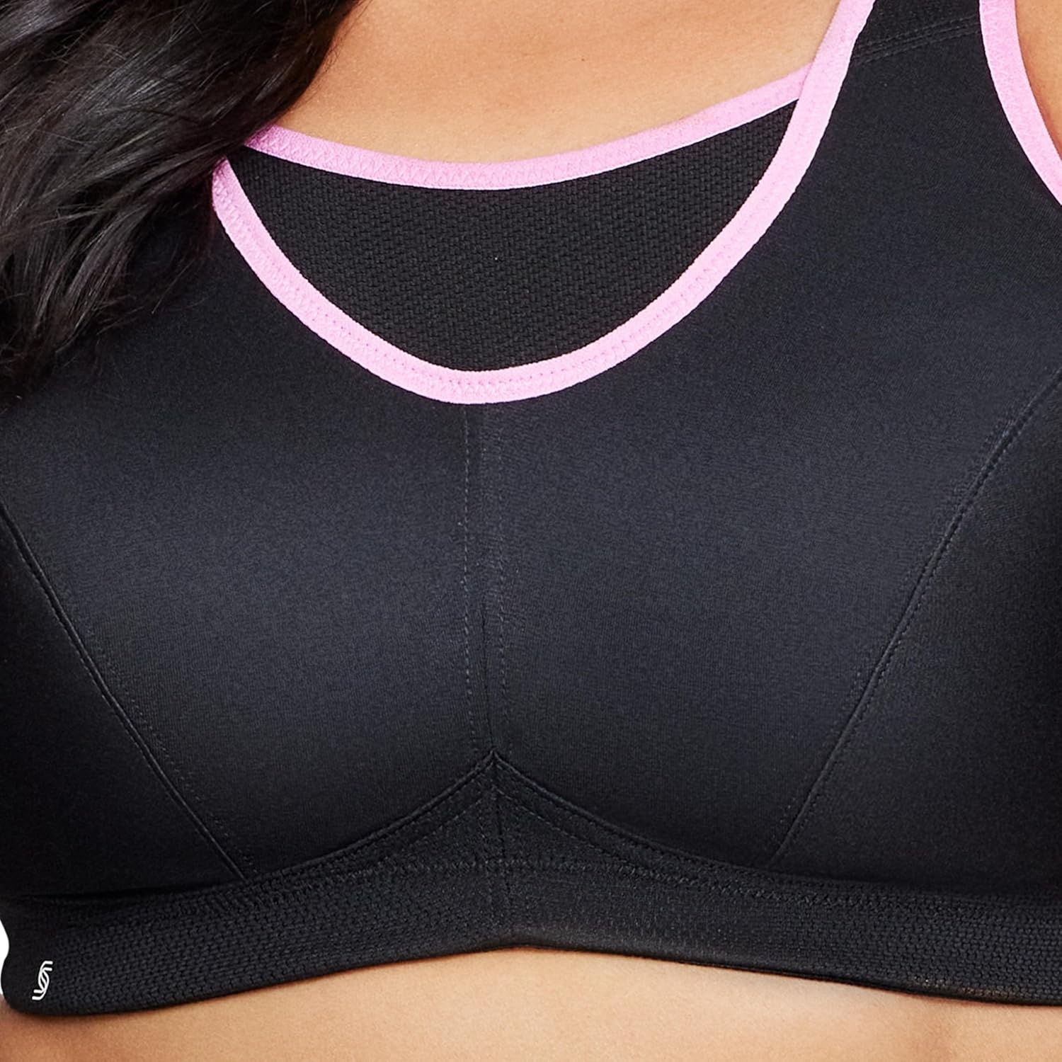 image:imageFull Figure Plus Size NoBounce Camisole Sports Bra Wirefree 1066BlackPink