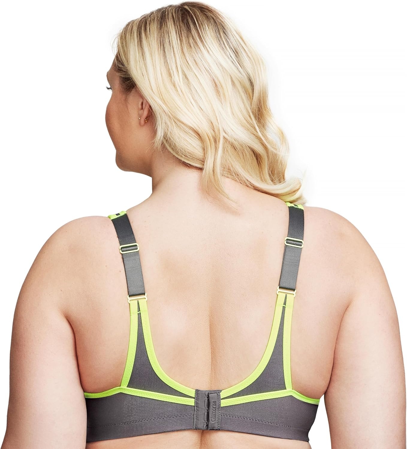 image:imageFull Figure Plus Size NoBounce Camisole Sports Bra Wirefree 1066GrayYellow