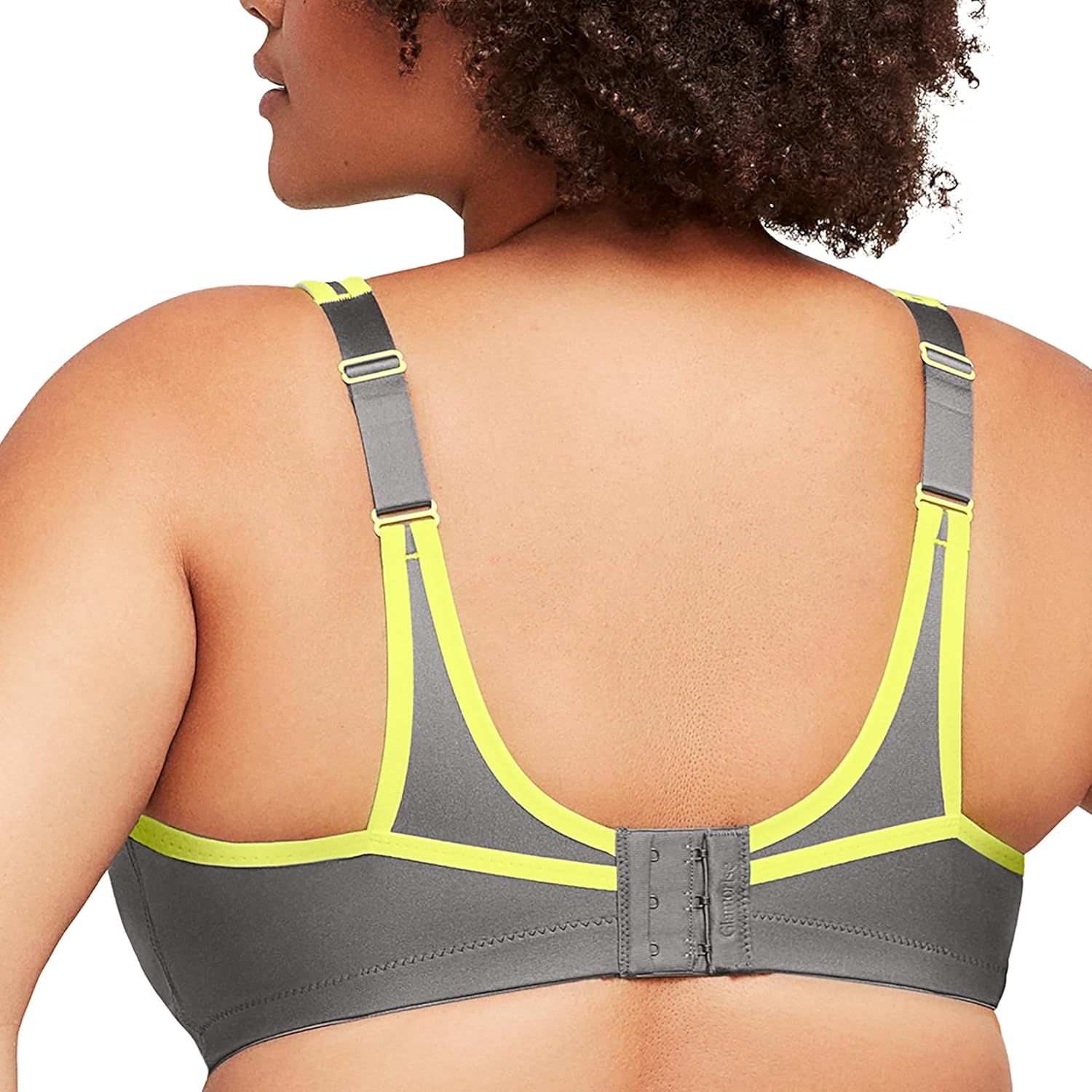 image:imageFull Figure Plus Size NoBounce Camisole Sports Bra Wirefree 1066GrayYellow