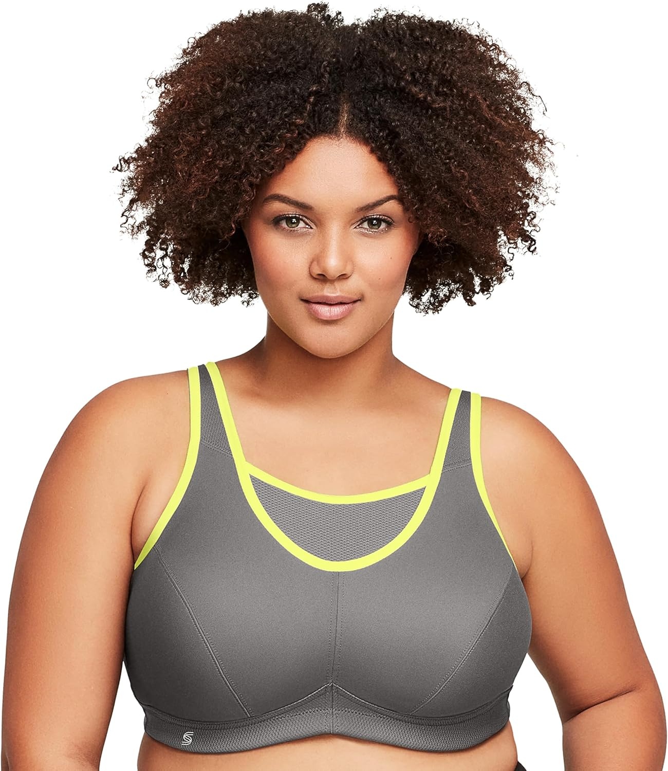 image:imageFull Figure Plus Size NoBounce Camisole Sports Bra Wirefree 1066GrayYellow