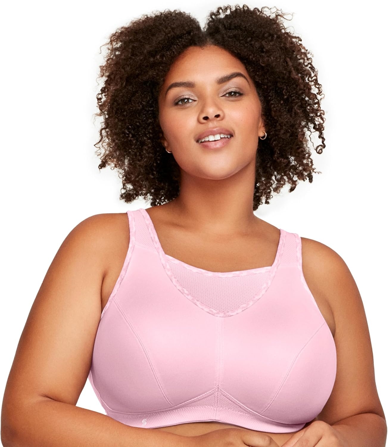 image:imageFull Figure Plus Size NoBounce Camisole Sports Bra Wirefree 1066Parfait Pink