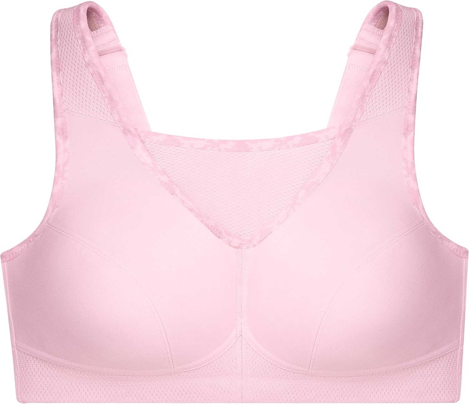image:imageFull Figure Plus Size NoBounce Camisole Sports Bra Wirefree 1066Parfait Pink
