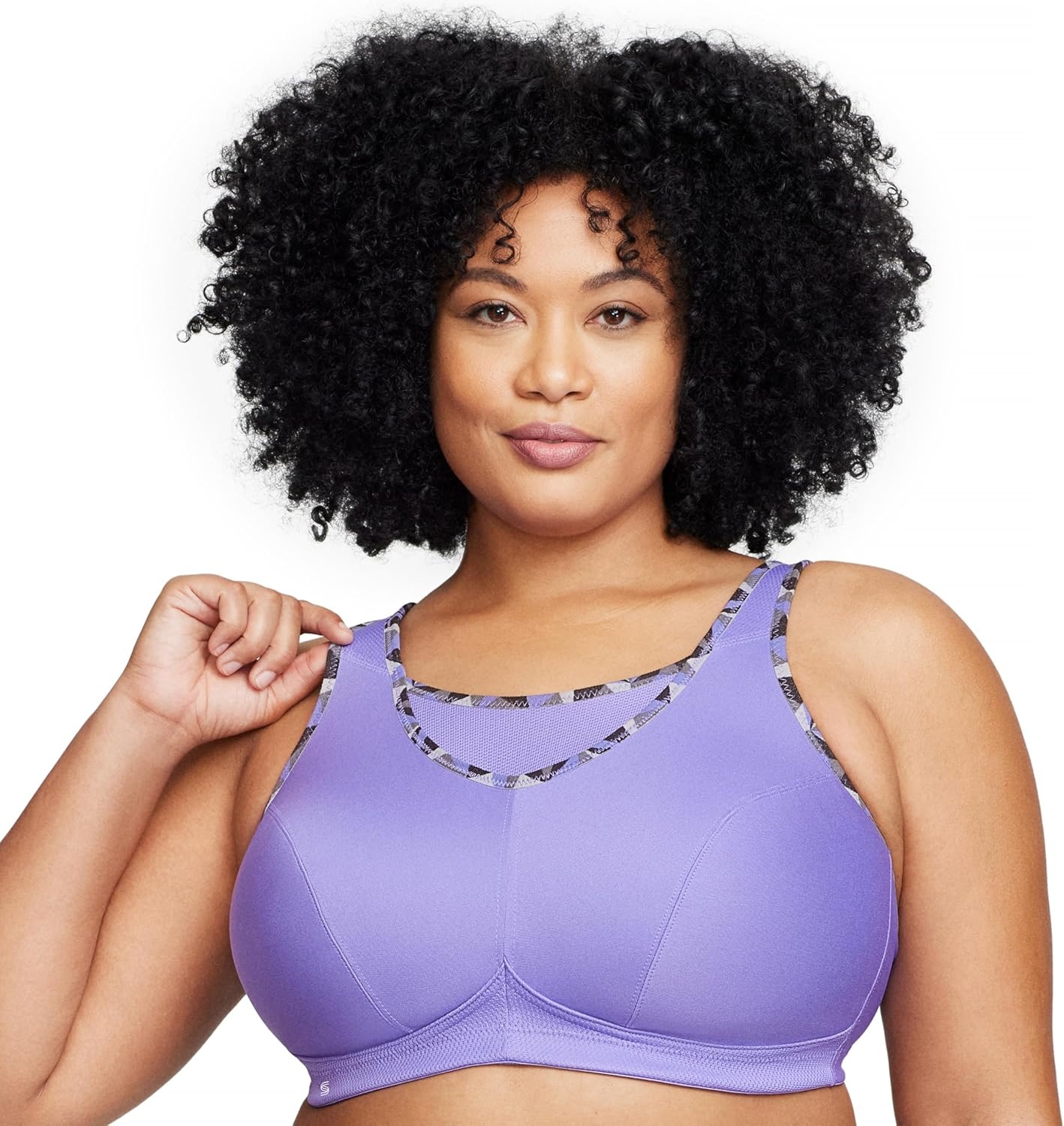 image:imageFull Figure Plus Size NoBounce Camisole Sports Bra Wirefree 1066Purple