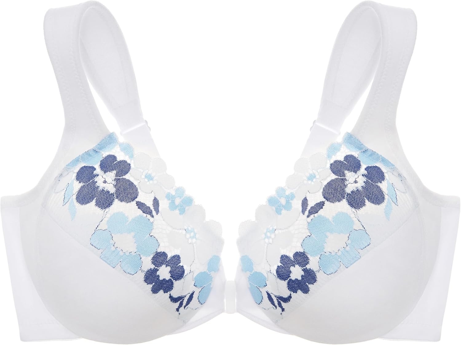 image:imageGlamorise Full Figure Plus Size FrontClosure Cotton Wonderwire Bra Underwire 1241White