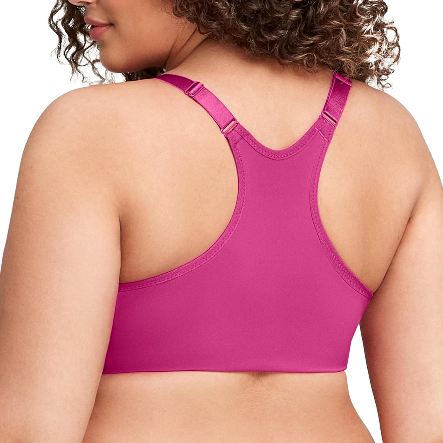 image:imageGlamorise Full Figure Plus Size FrontClosure Smoothing Wonderwire Bra Underwire 1247Berry