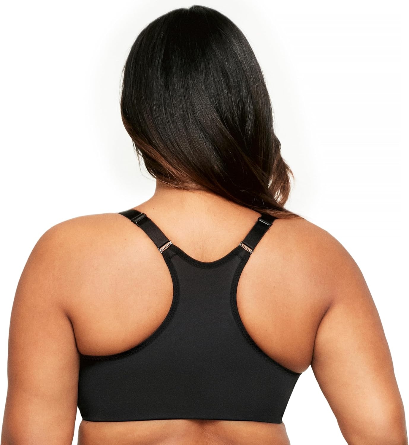 image:imageGlamorise Full Figure Plus Size FrontClosure Smoothing Wonderwire Bra Underwire 1247Black