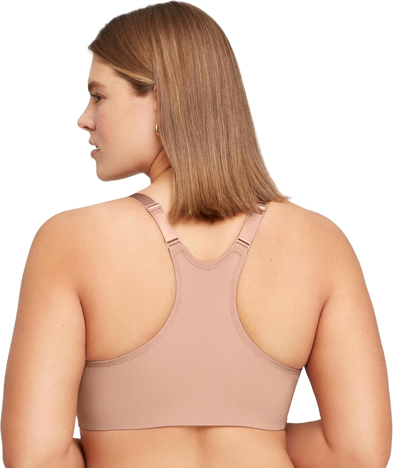 image:imageGlamorise Full Figure Plus Size FrontClosure Smoothing Wonderwire Bra Underwire 1247Cappuccino
