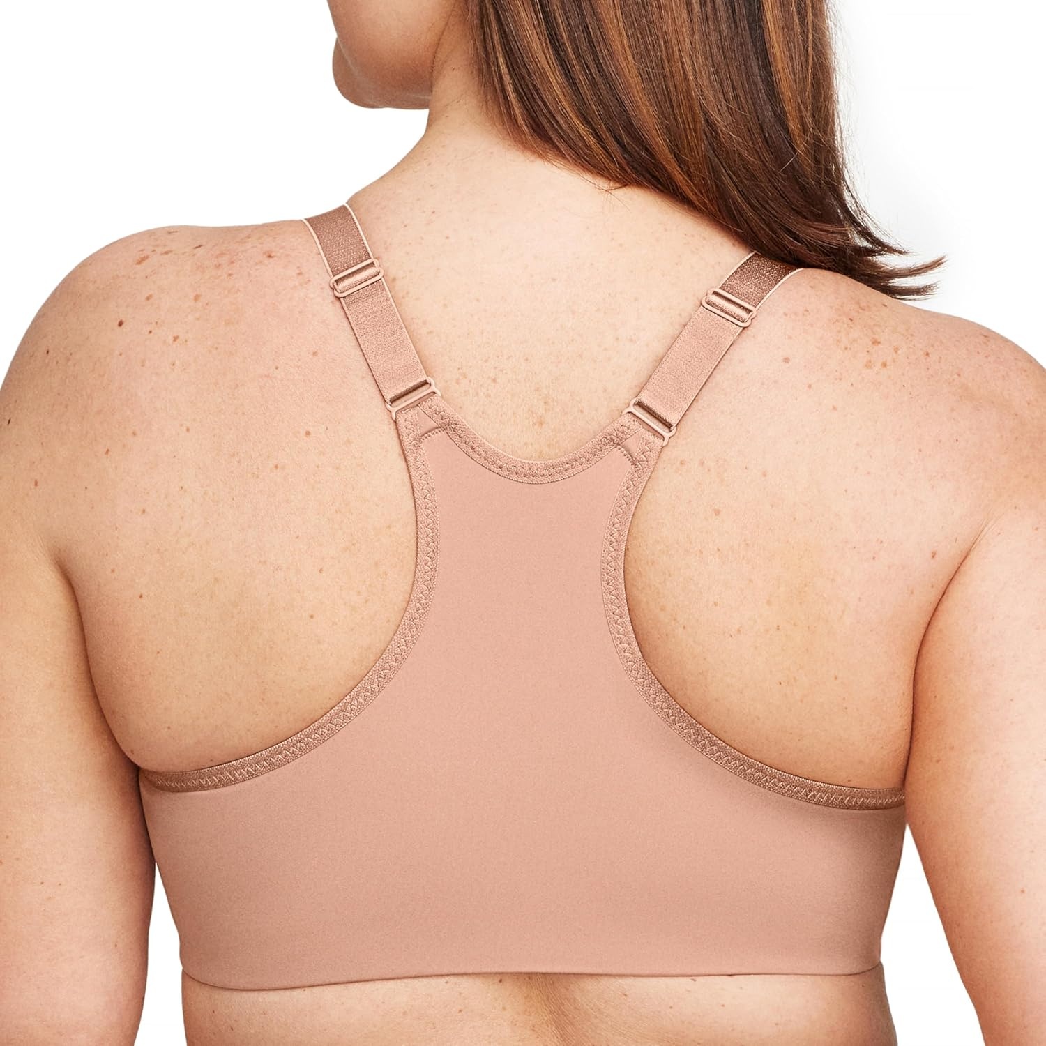 image:imageGlamorise Full Figure Plus Size FrontClosure Smoothing Wonderwire Bra Underwire 1247Cappuccino