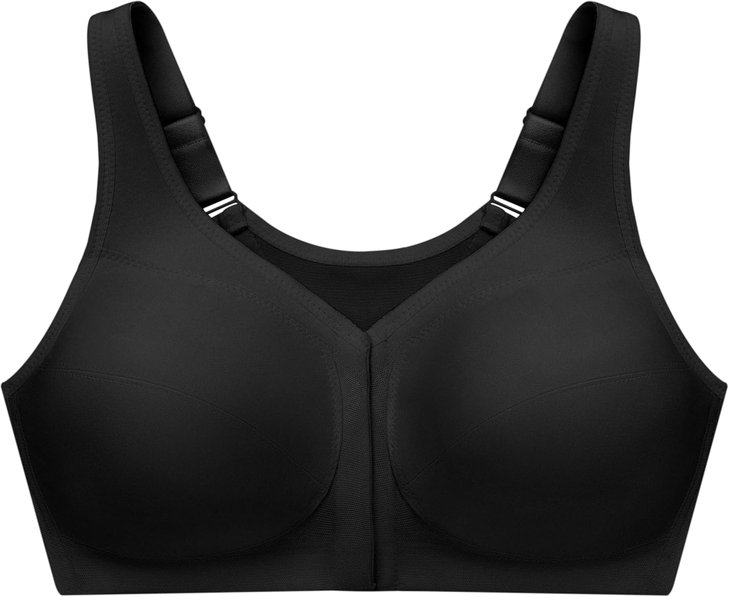 image:imageGlamorise Full Figure Plus Size MagicLift FrontClosure Posture Back Bra Wirefree 1265Black