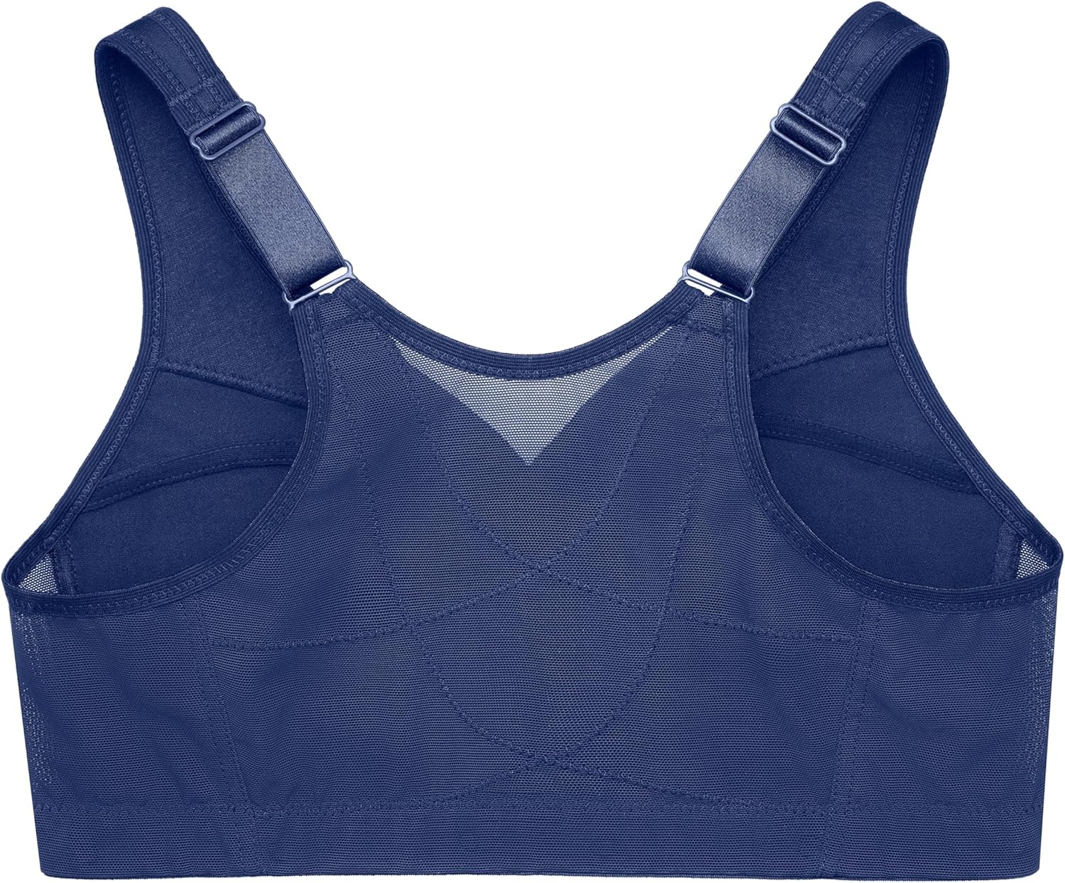 image:imageGlamorise Full Figure Plus Size MagicLift FrontClosure Posture Back Bra Wirefree 1265Blue