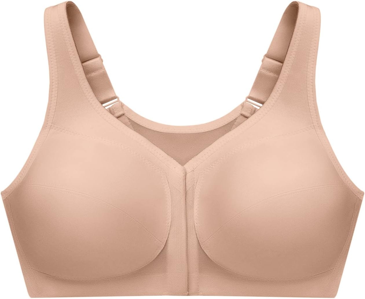 image:imageGlamorise Full Figure Plus Size MagicLift FrontClosure Posture Back Bra Wirefree 1265Caf