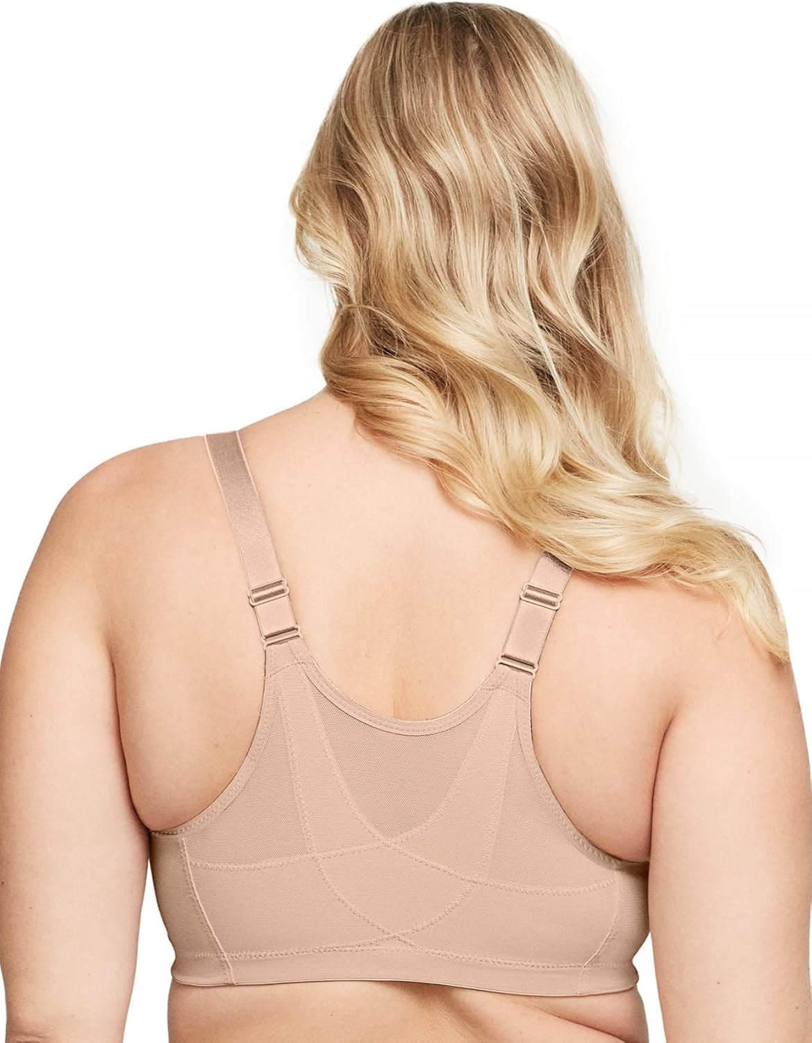 image:imageGlamorise Full Figure Plus Size MagicLift FrontClosure Posture Back Bra Wirefree 1265Caf