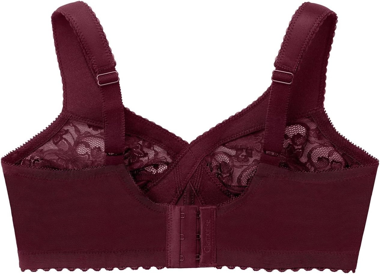 image:imageGlamorise Full Figure Plus Size MagicLift Original Support Bra Wirefree 1000Burgundy