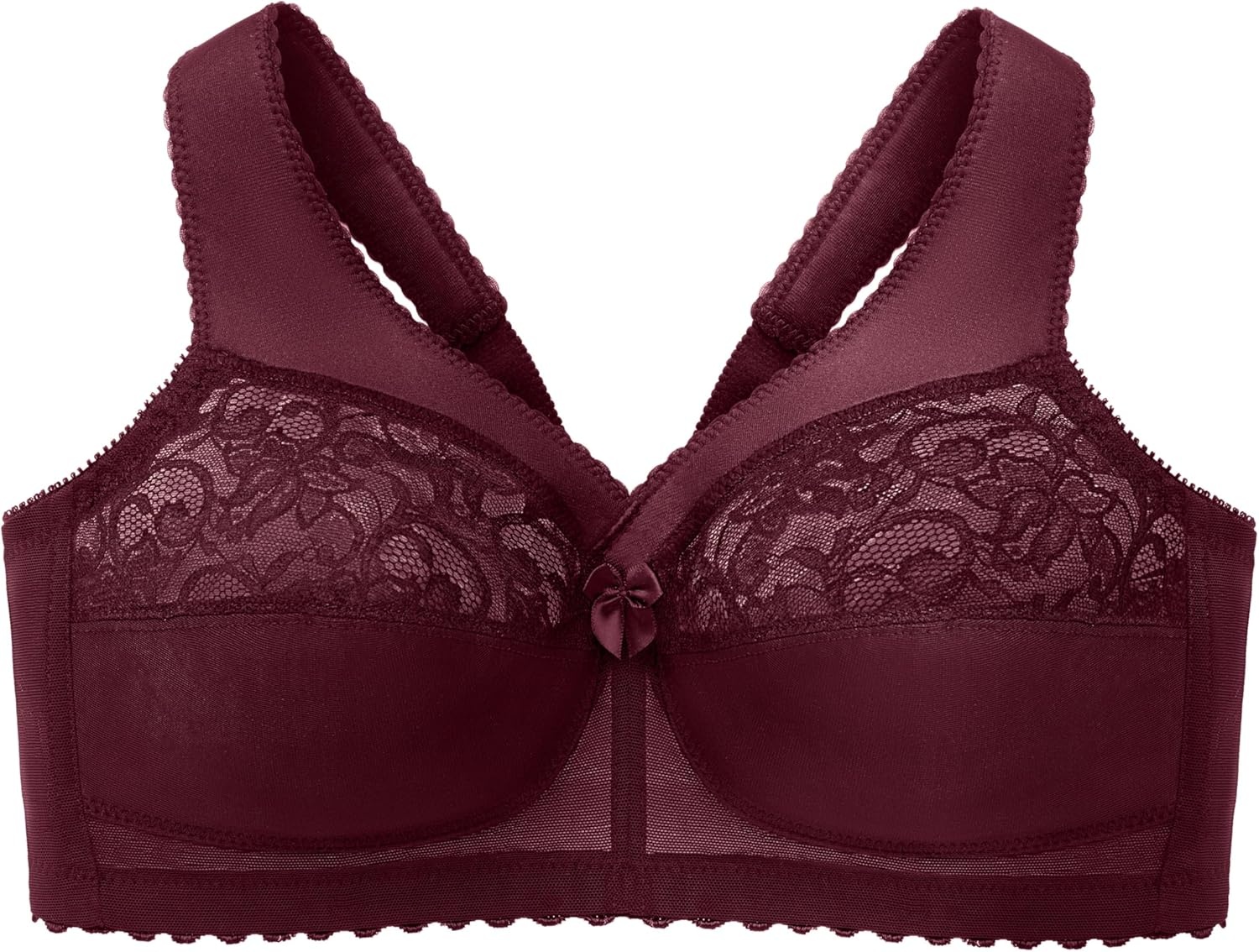 image:imageGlamorise Full Figure Plus Size MagicLift Original Support Bra Wirefree 1000Burgundy