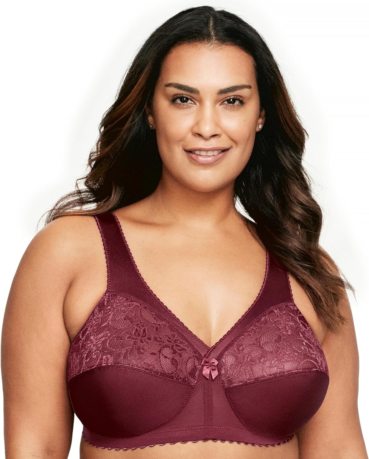 image:imageGlamorise Full Figure Plus Size MagicLift Original Support Bra Wirefree 1000Burgundy