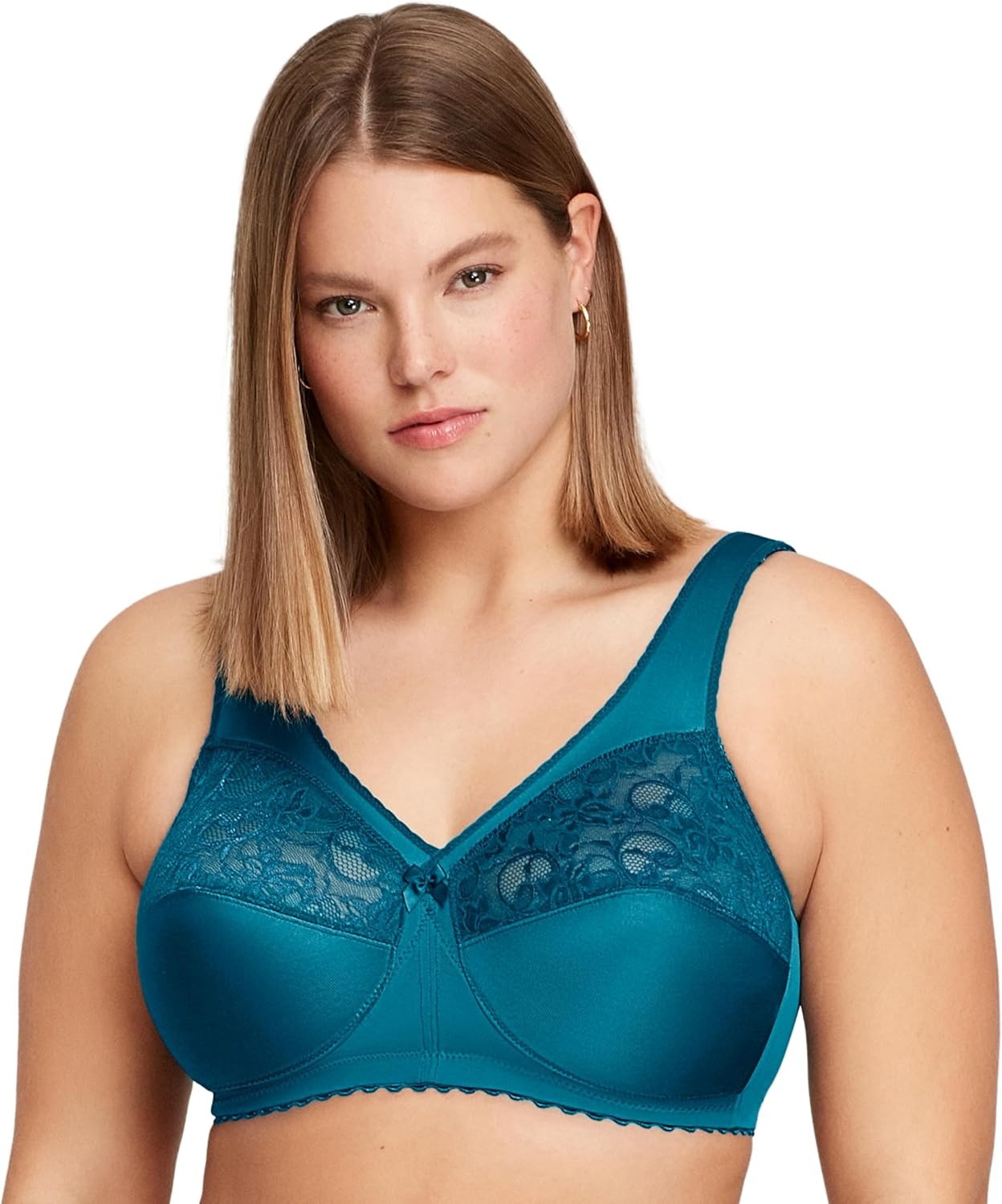 image:imageGlamorise Full Figure Plus Size MagicLift Original Support Bra Wirefree 1000Dark Teal