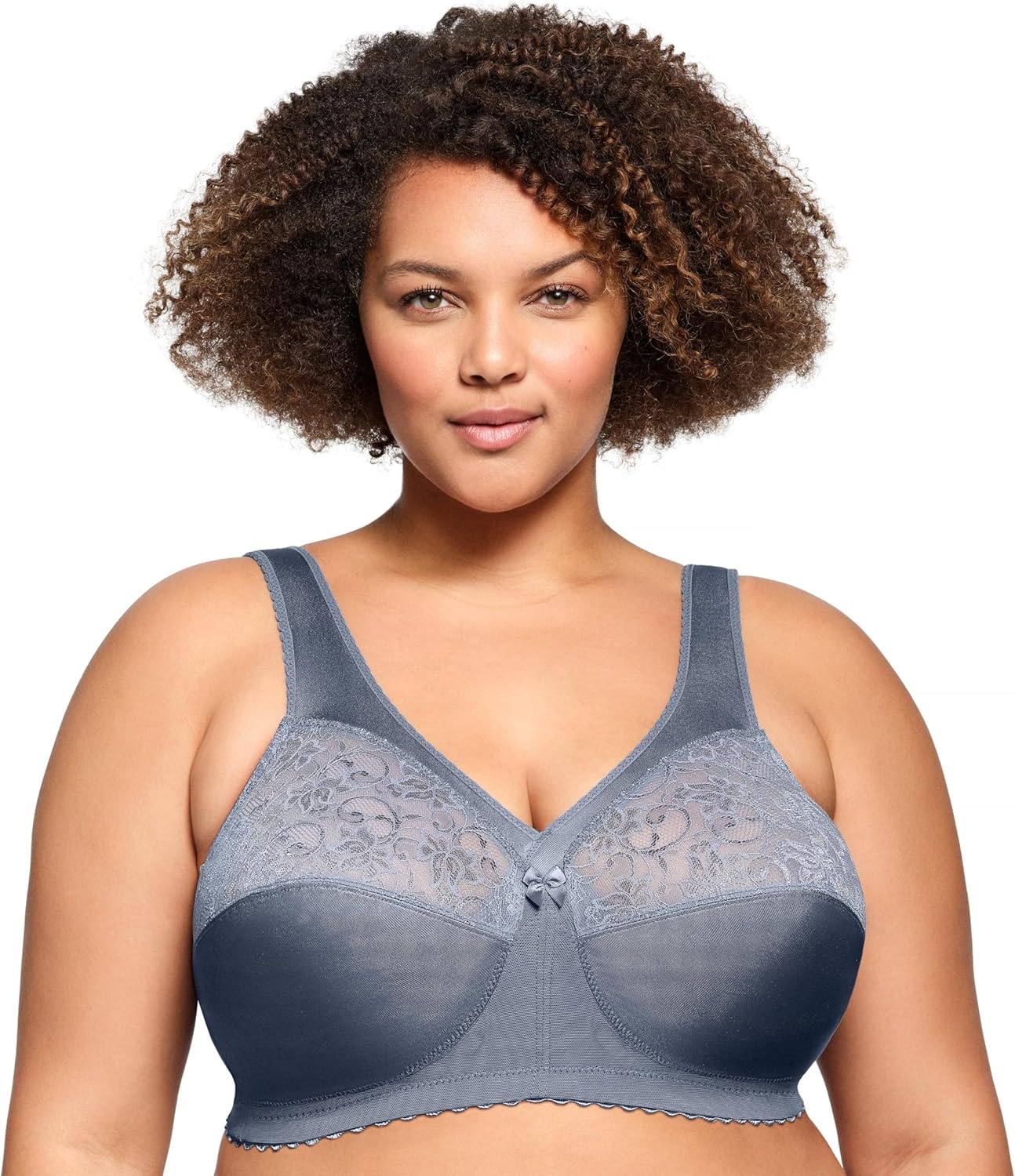 image:imageGlamorise Full Figure Plus Size MagicLift Original Support Bra Wirefree 1000Folkstone Gray