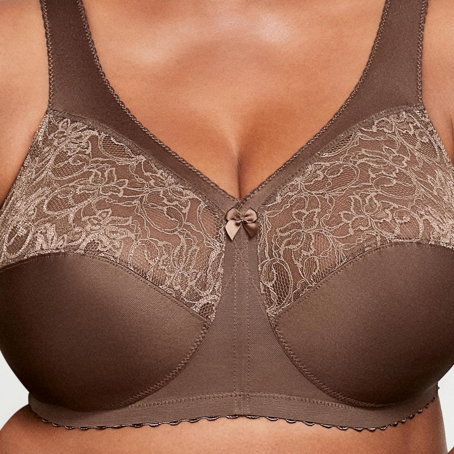 image:imageGlamorise Full Figure Plus Size MagicLift Original Support Bra Wirefree 1000Mocha