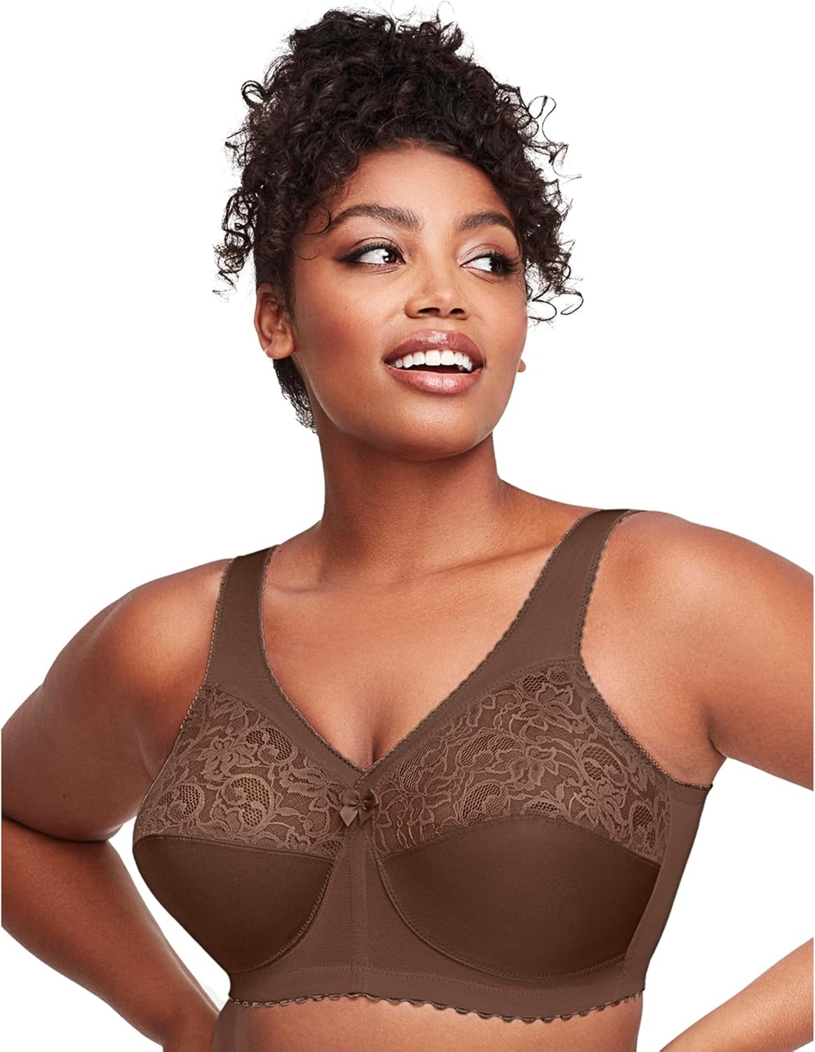 image:imageGlamorise Full Figure Plus Size MagicLift Original Support Bra Wirefree 1000Mocha