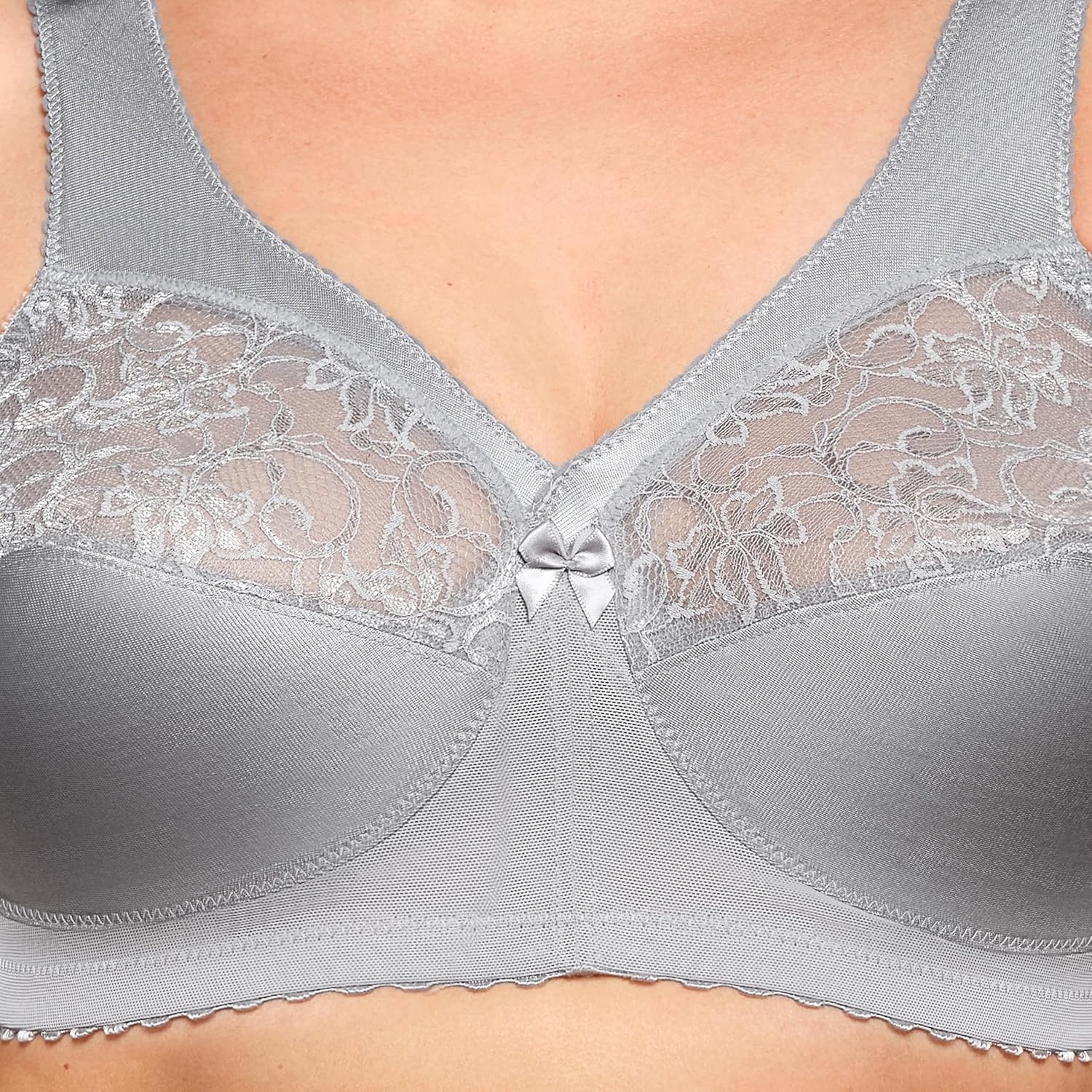 image:imageGlamorise Full Figure Plus Size MagicLift Original Support Bra Wirefree 1000Soft Gray