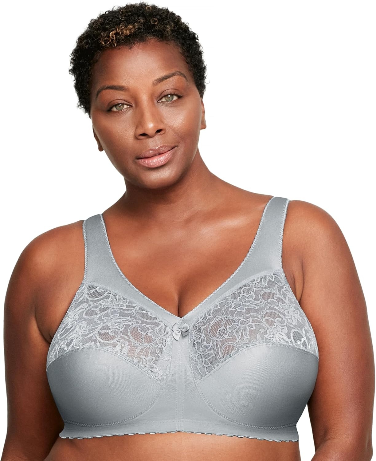 image:imageGlamorise Full Figure Plus Size MagicLift Original Support Bra Wirefree 1000Soft Gray