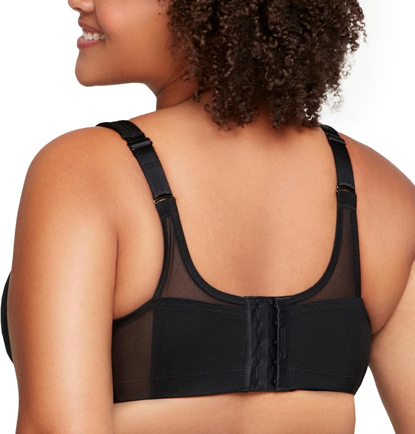 image:imageGlamorise Full Figure Plus Size MagicLift Seamless Sports Bra Wirefree 1006Black