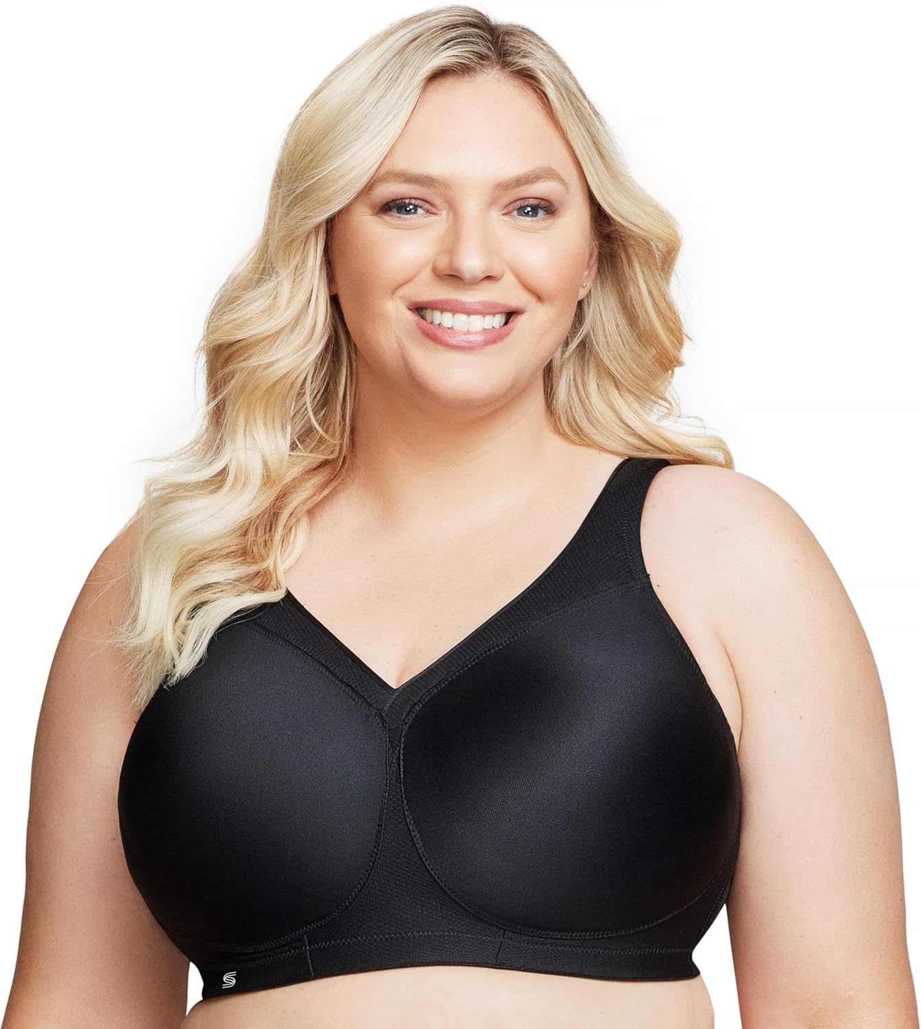 image:imageGlamorise Full Figure Plus Size MagicLift Seamless Sports Bra Wirefree 1006Black