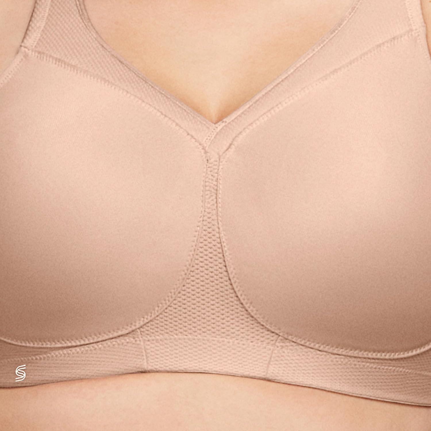 image:imageGlamorise Full Figure Plus Size MagicLift Seamless Sports Bra Wirefree 1006Caf