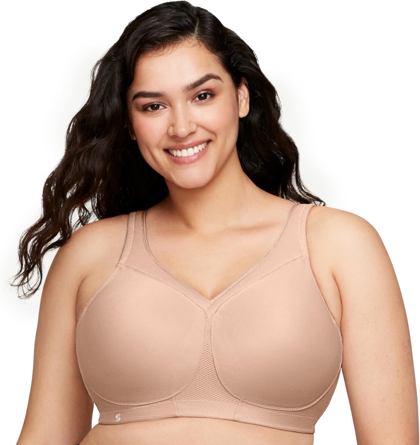 image:imageGlamorise Full Figure Plus Size MagicLift Seamless Sports Bra Wirefree 1006Caf