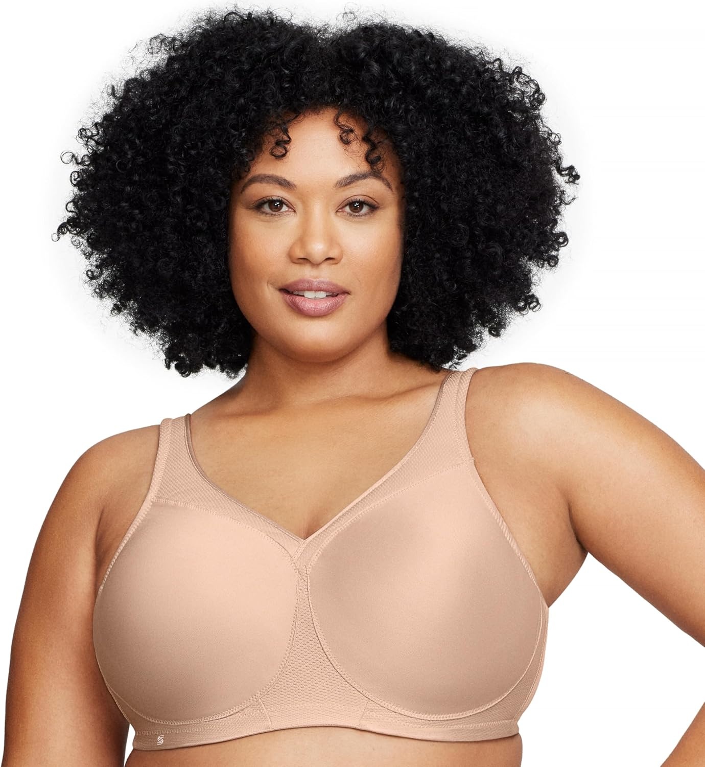 image:imageGlamorise Full Figure Plus Size MagicLift Seamless Sports Bra Wirefree 1006Caf