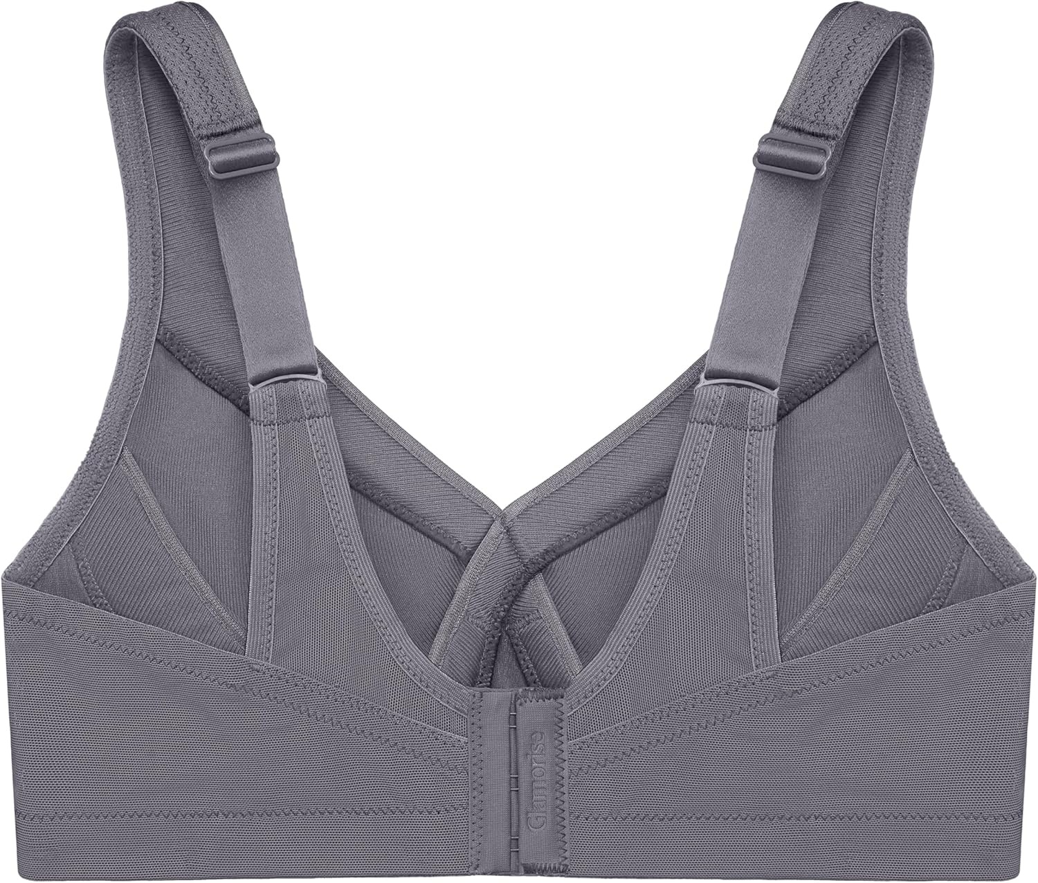 image:imageGlamorise Full Figure Plus Size MagicLift Seamless Sports Bra Wirefree 1006Charcoal Gray