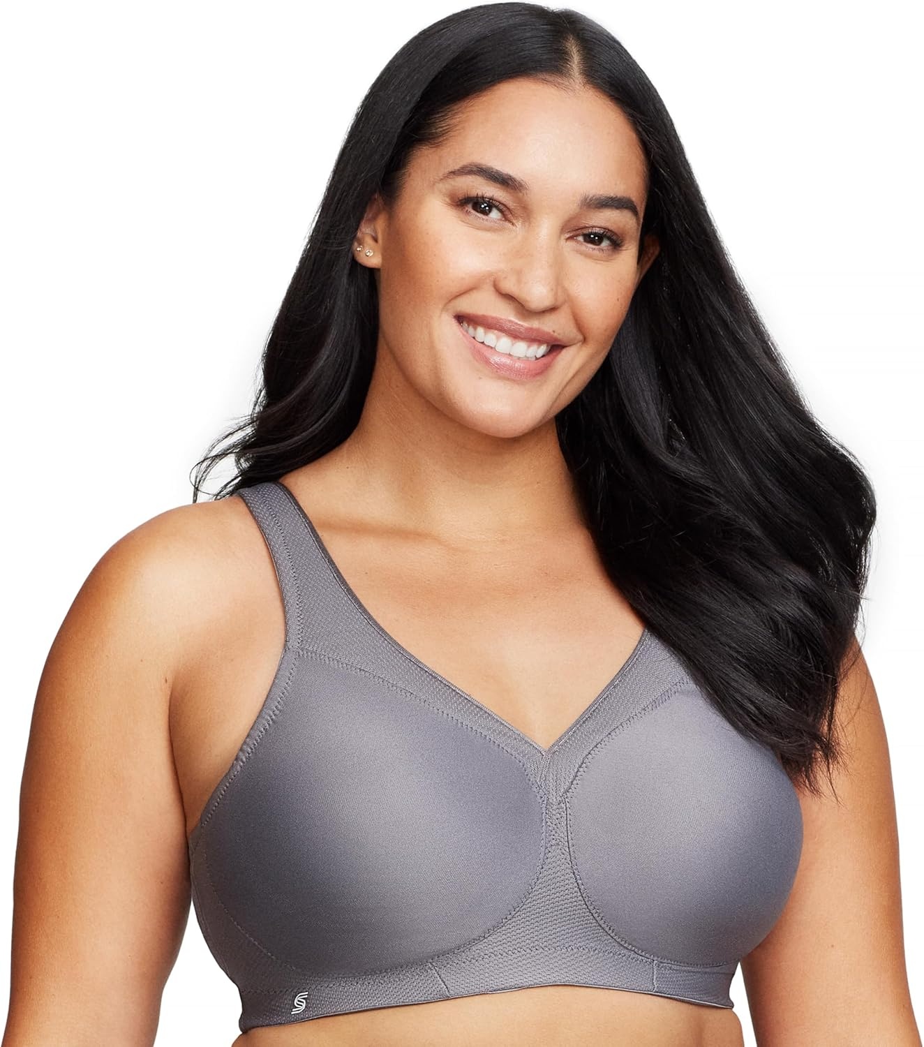 image:imageGlamorise Full Figure Plus Size MagicLift Seamless Sports Bra Wirefree 1006Charcoal Gray