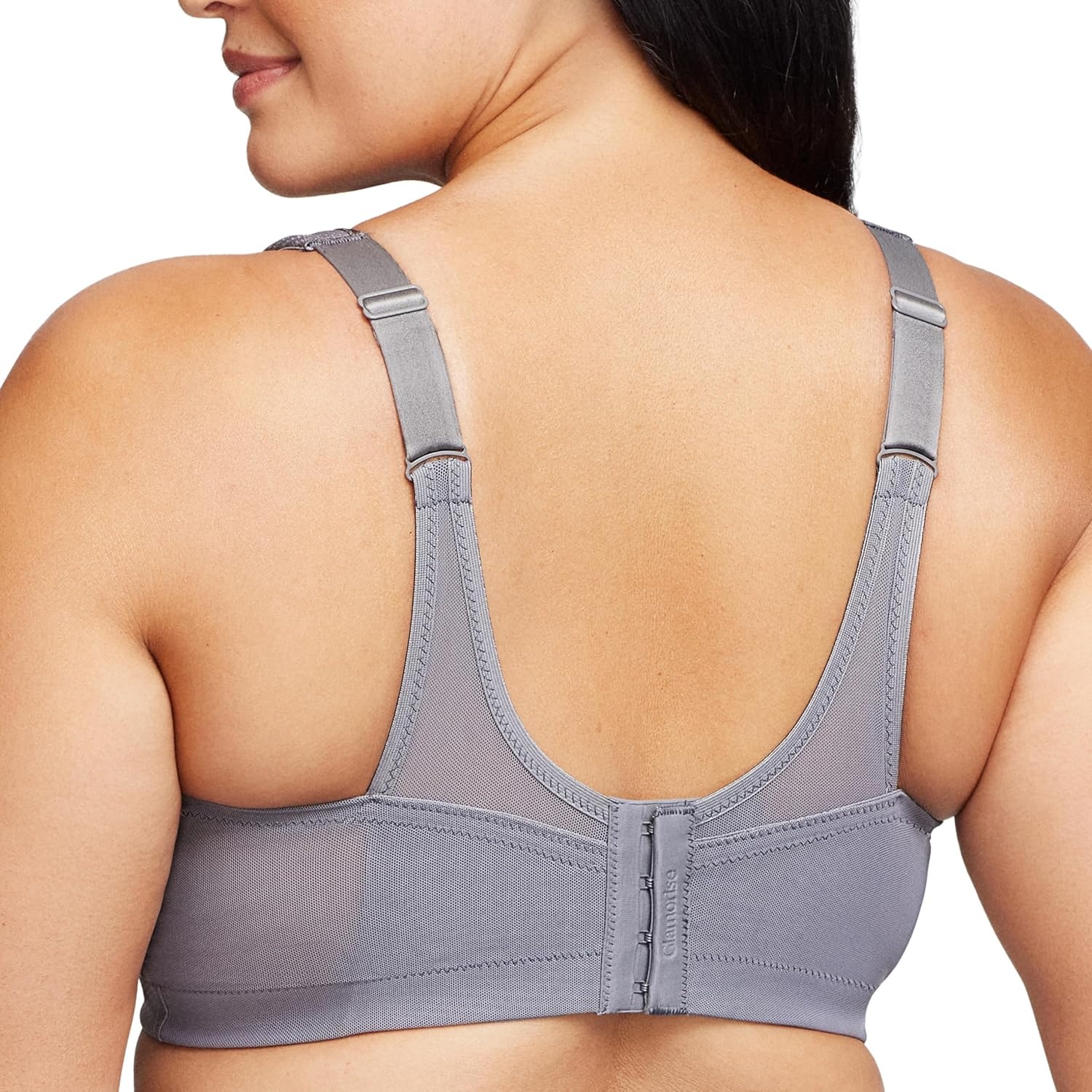 image:imageGlamorise Full Figure Plus Size MagicLift Seamless Sports Bra Wirefree 1006Charcoal Gray