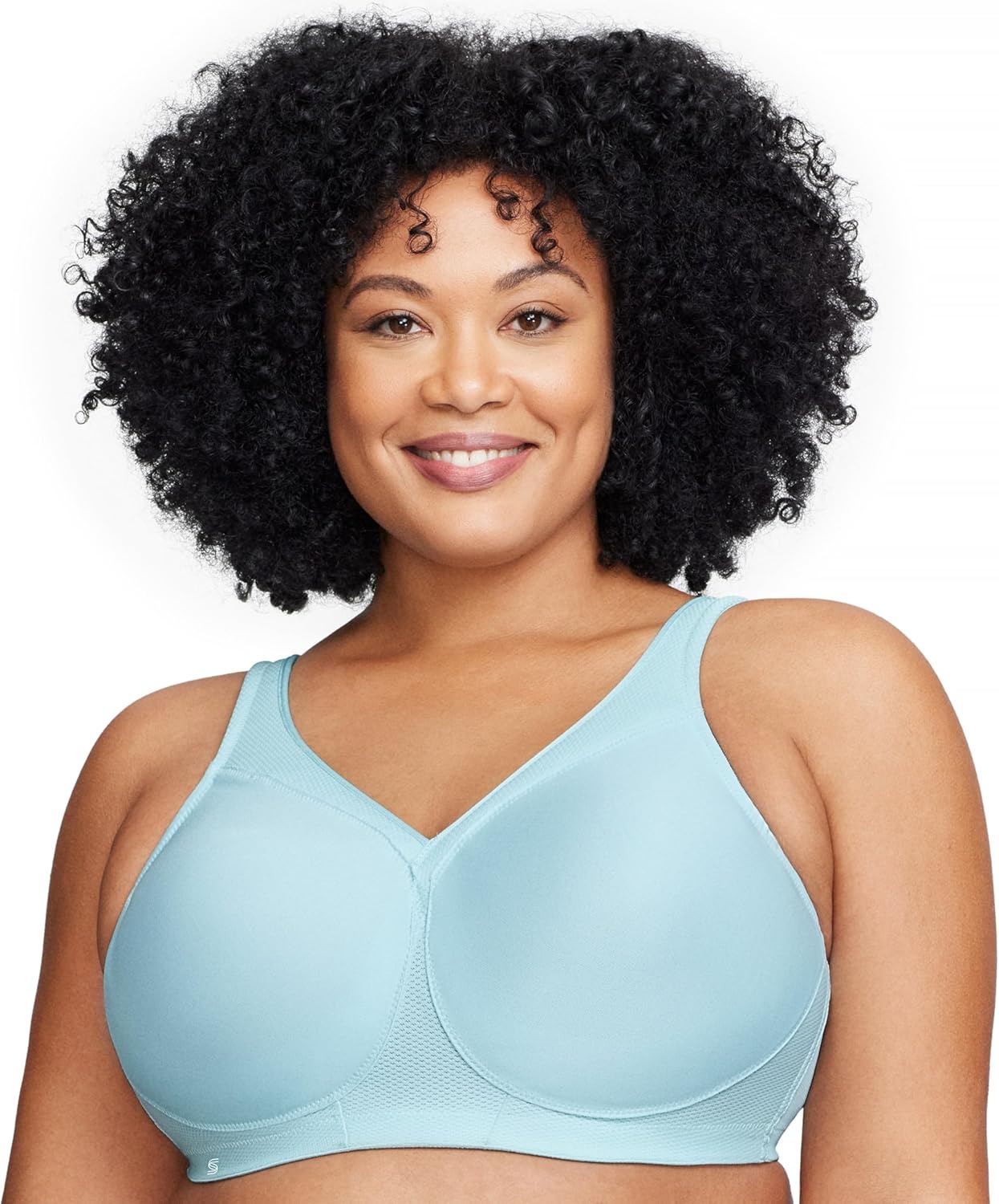image:imageGlamorise Full Figure Plus Size MagicLift Seamless Sports Bra Wirefree 1006Frosted Aqua
