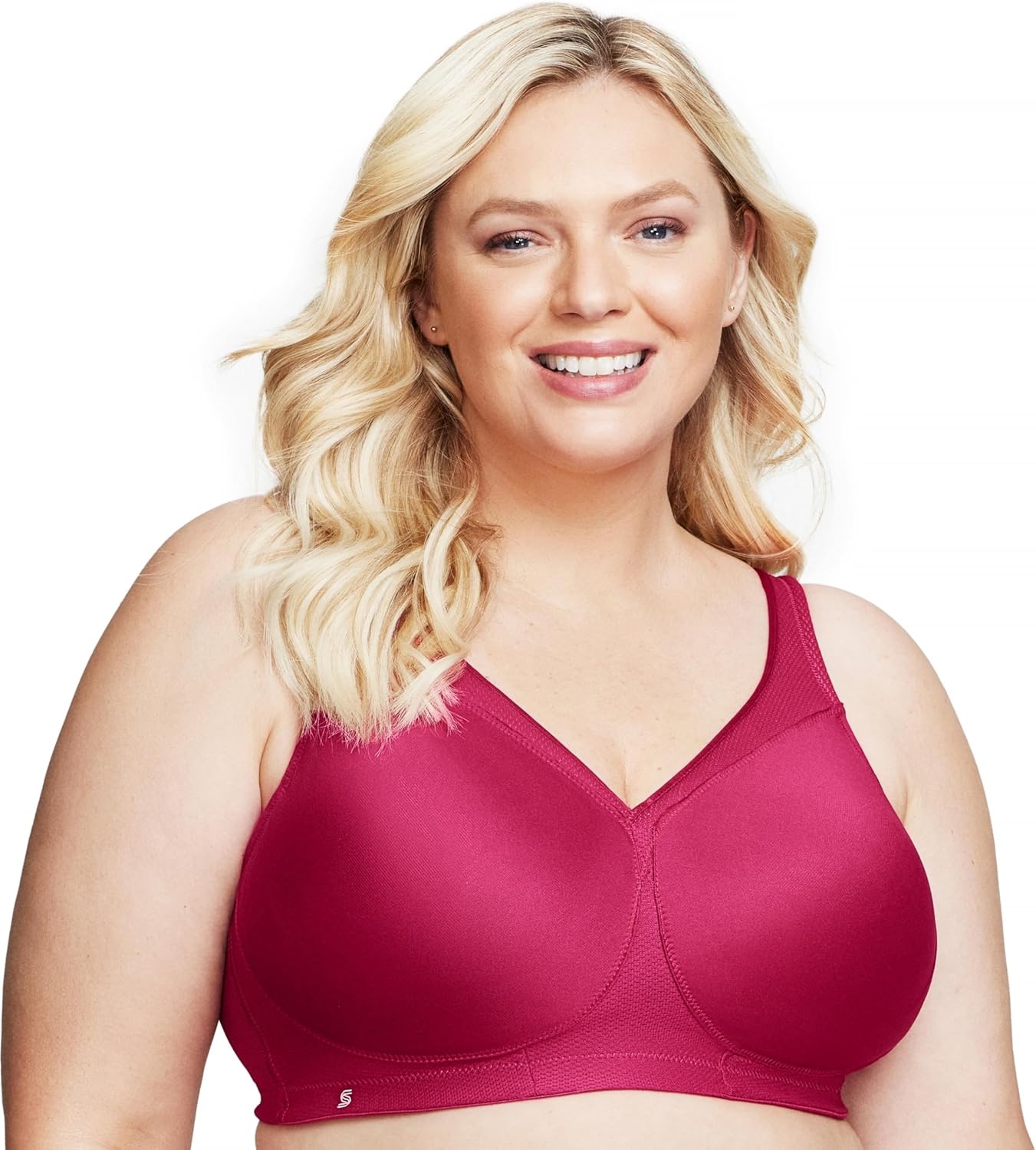 image:imageGlamorise Full Figure Plus Size MagicLift Seamless Sports Bra Wirefree 1006Ruby Red