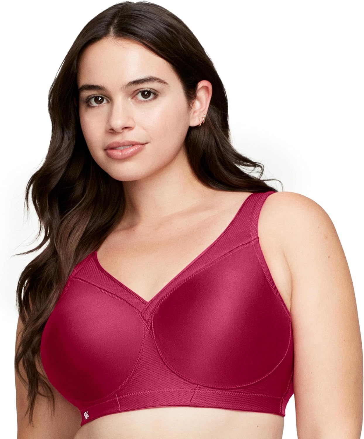 image:imageGlamorise Full Figure Plus Size MagicLift Seamless Sports Bra Wirefree 1006Ruby Red